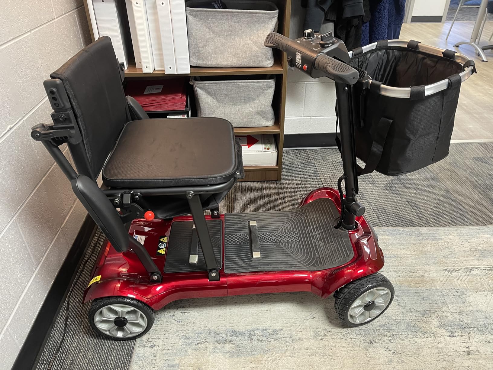 Lightweight Mobility Scooter for Seniors & Adults - Cruise & Airport Approved, 43lb Foldable Portable Motorized Scooters with Removable Lithium Battery for 12.4 Miles Travel, Red customer photo 1