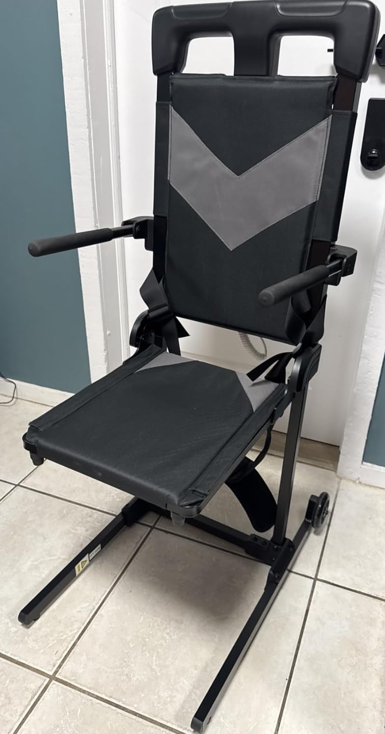 VOCIC Movable Electric Chair Lift with 4 Wheels, Portable Rolling Chair Lift with T-Stabilized Base, Short-Distance Transport, Help Stand from Floor for Seniors, Supports 350 LBS customer photo 1