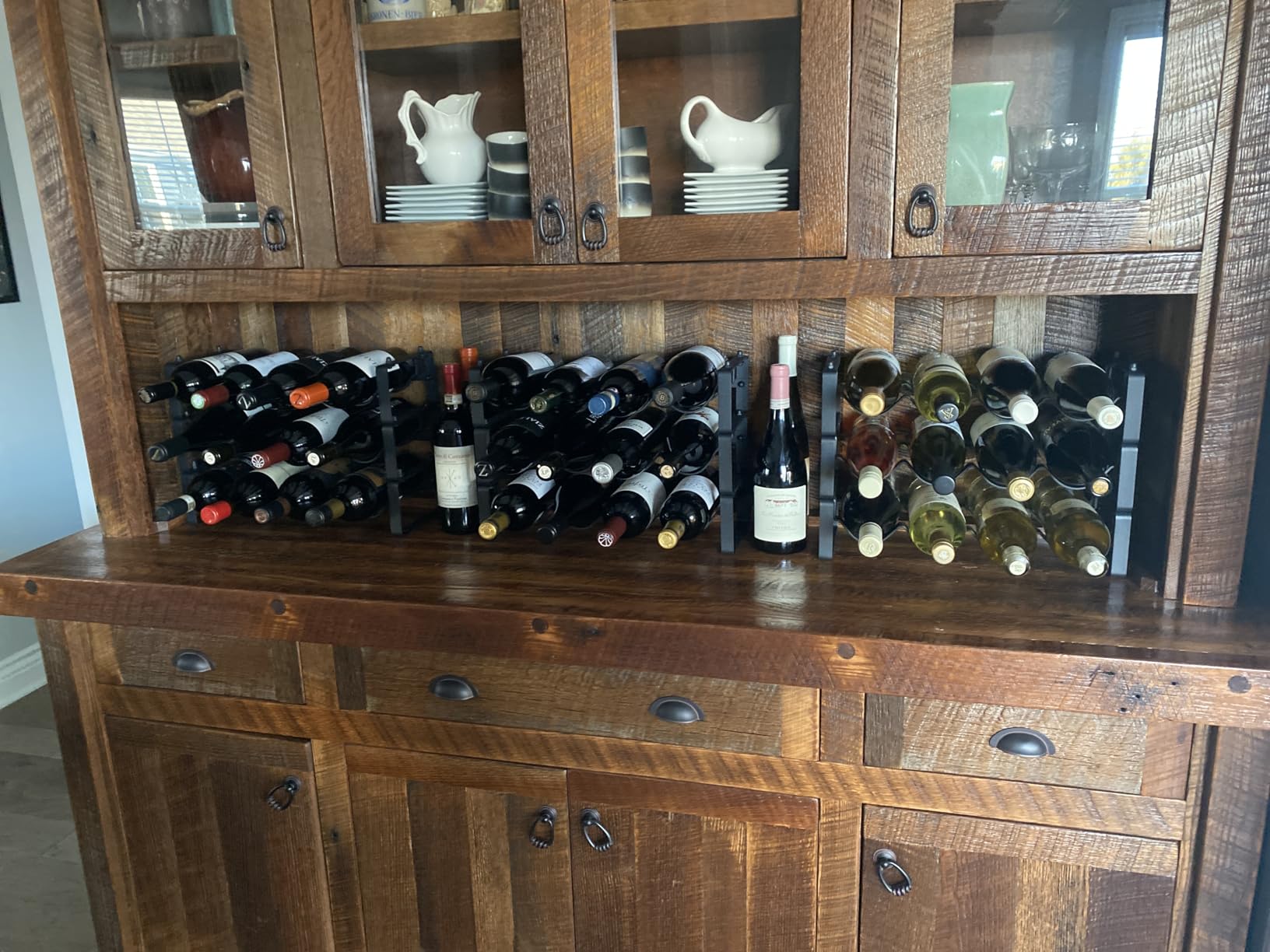 Small Wine Rack for 8 Bottles - Expandable & Stackable Metal Wine Rack for Cabinet, Countertop, Floor, or Small Spaces - Compact Wine Storage Shelf for Kitchen, Bar, or Pantry (2 Tier, Black) customer photo 2