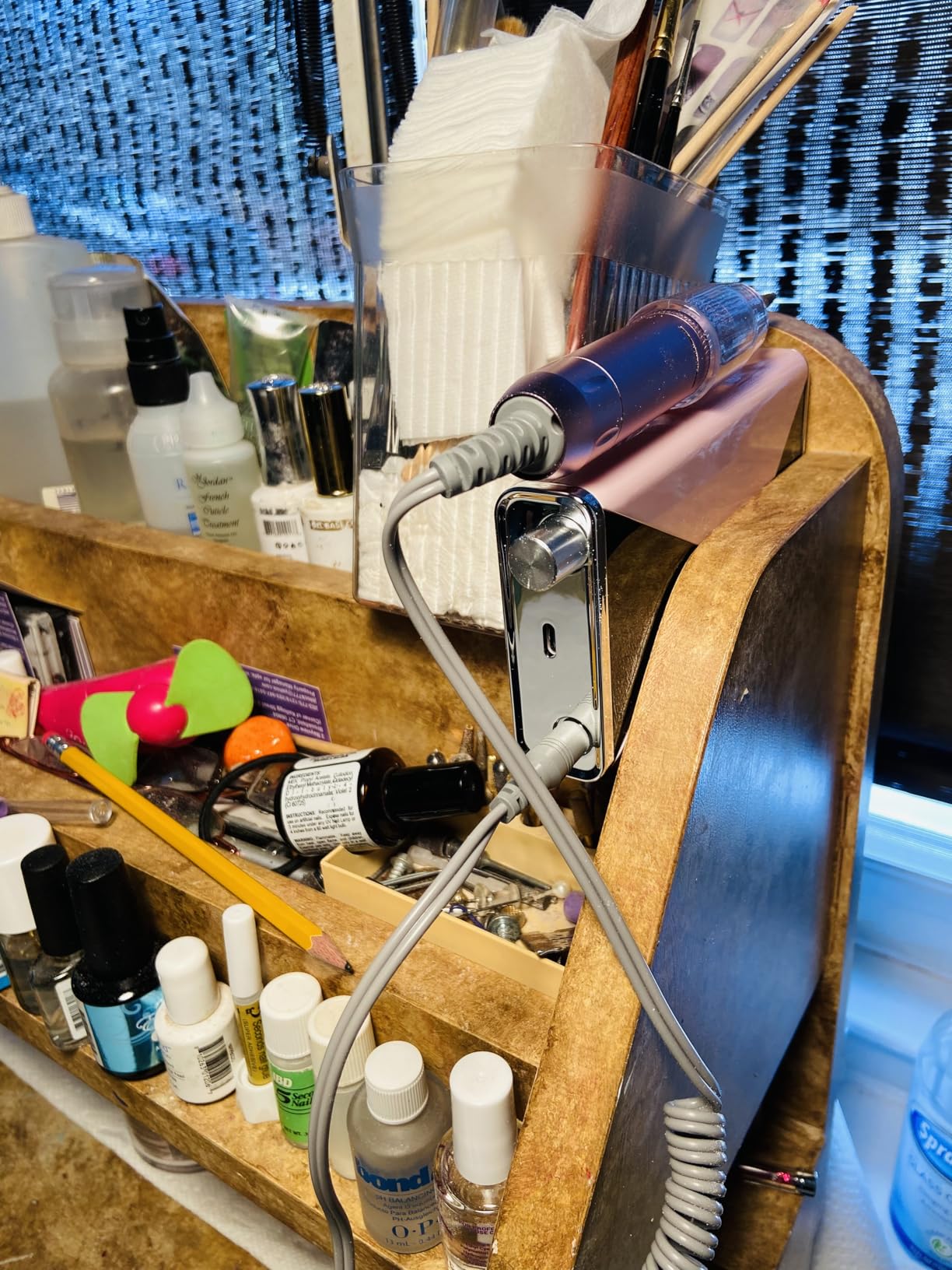 Professional Electric Nail Drill 45000RPM (Portable & Rechargeable) (with 11 Drill Bits ) Cordless Nail File Machine for Shaping, Polishing & Removing Gel Nails for Salon Home (Pink) customer photo 2