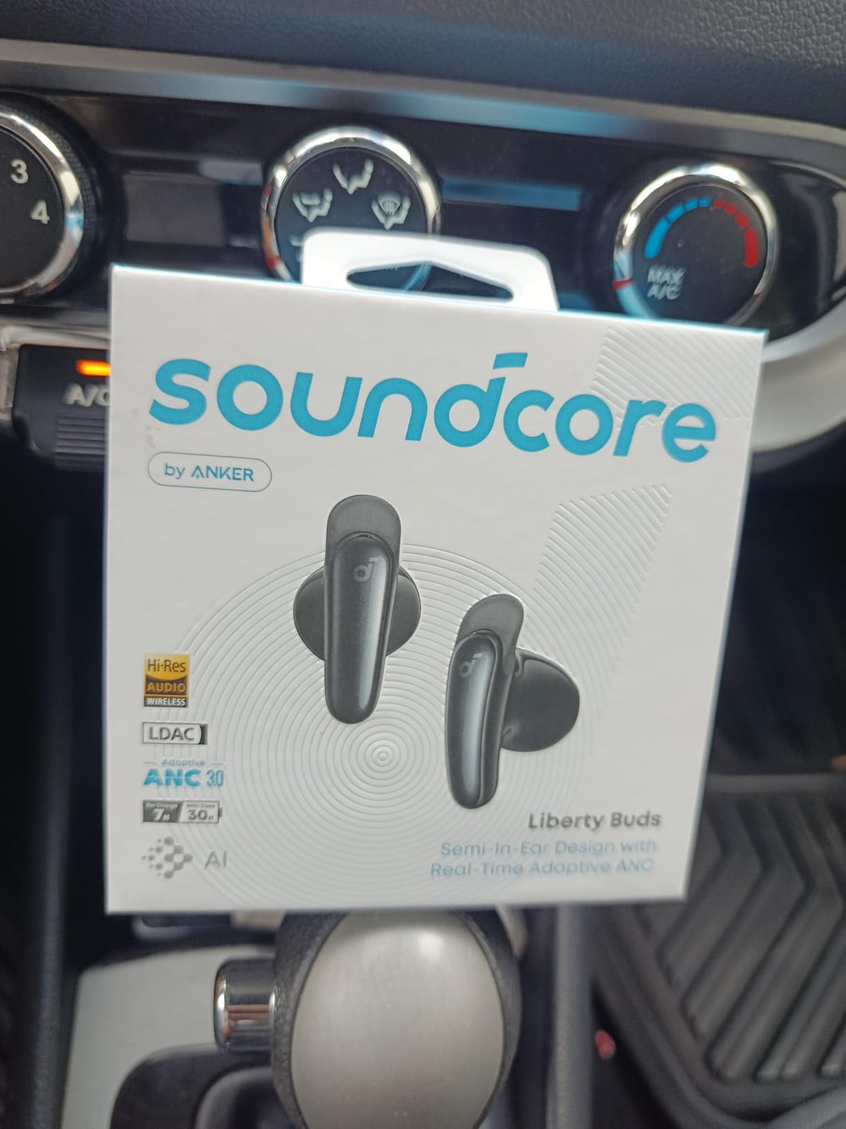 Liberty Buds by Anker, Semi-in-Ear Design, Removable Ear Fins, Real-Time Adaptive Noise Cancelling, Fast Charging, Wireless Bluetooth Earbuds, Translation Earbuds, 30H Playtime customer photo 2