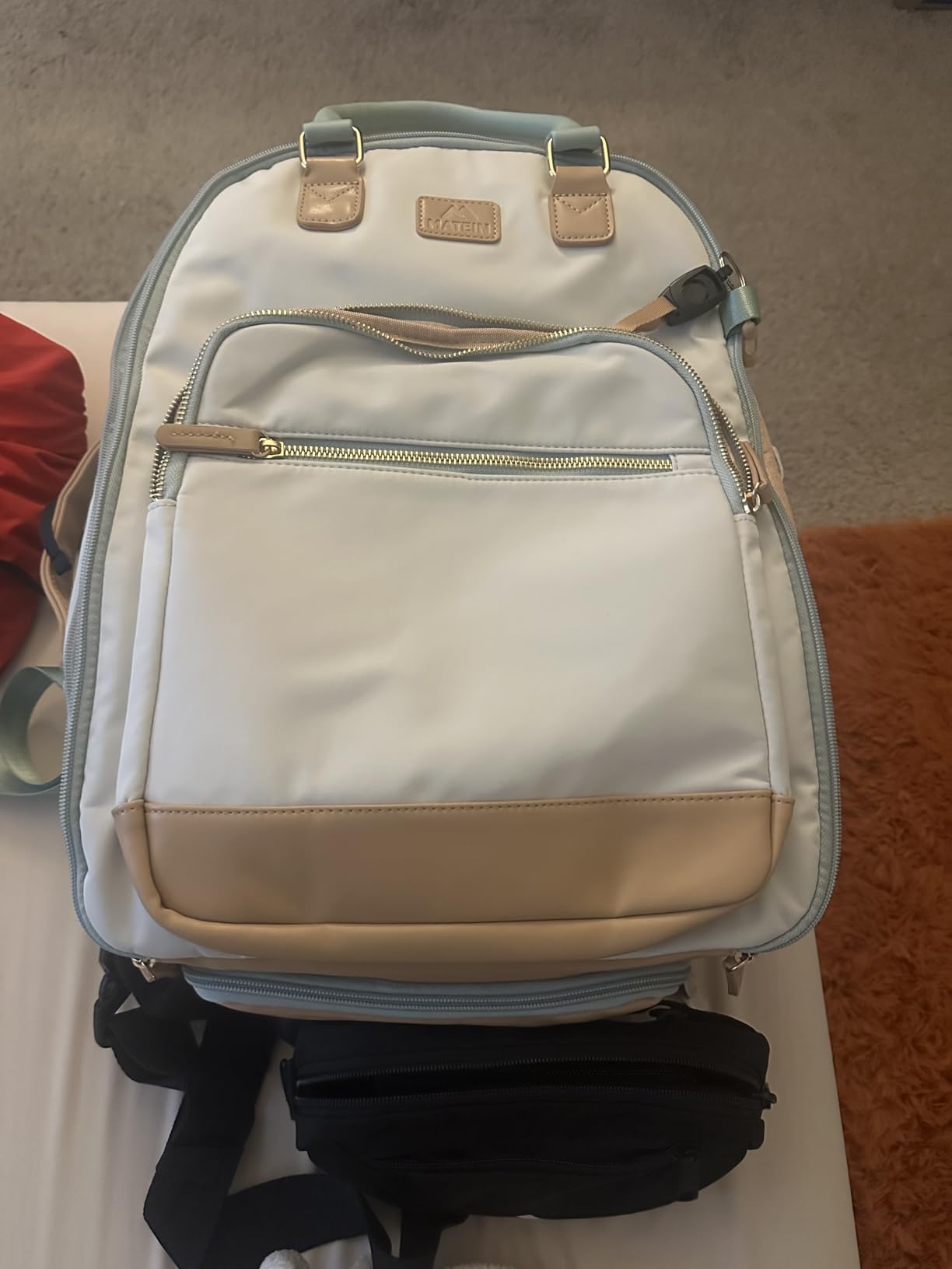 MATEIN 18x14x8 Personal Item Backpack for Spirit Airline, TSA Underseat Carry on Travel Weekender Bags for Women with Detachable Shoe Compartment, Custom-Fit 15.6