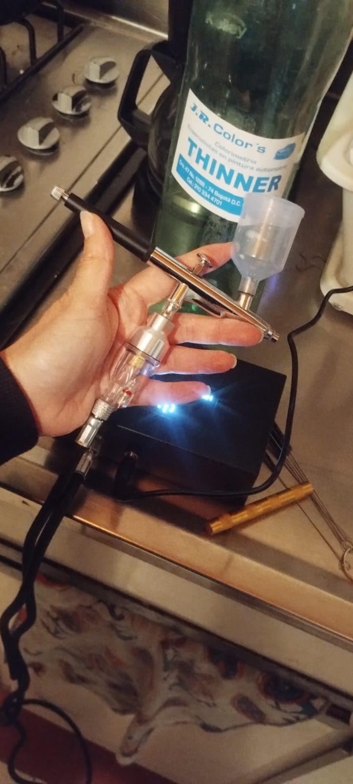 TURNRISE Airbrush Kit with Air Compressor: 50 PSI High Pressure Air Brush Kit with 0.2/0.3/0.5mm Nozzle & Cleaning Set for Painting, Modeling, Cake Decorating, Makeup, Nails, Crafts customer photo 2