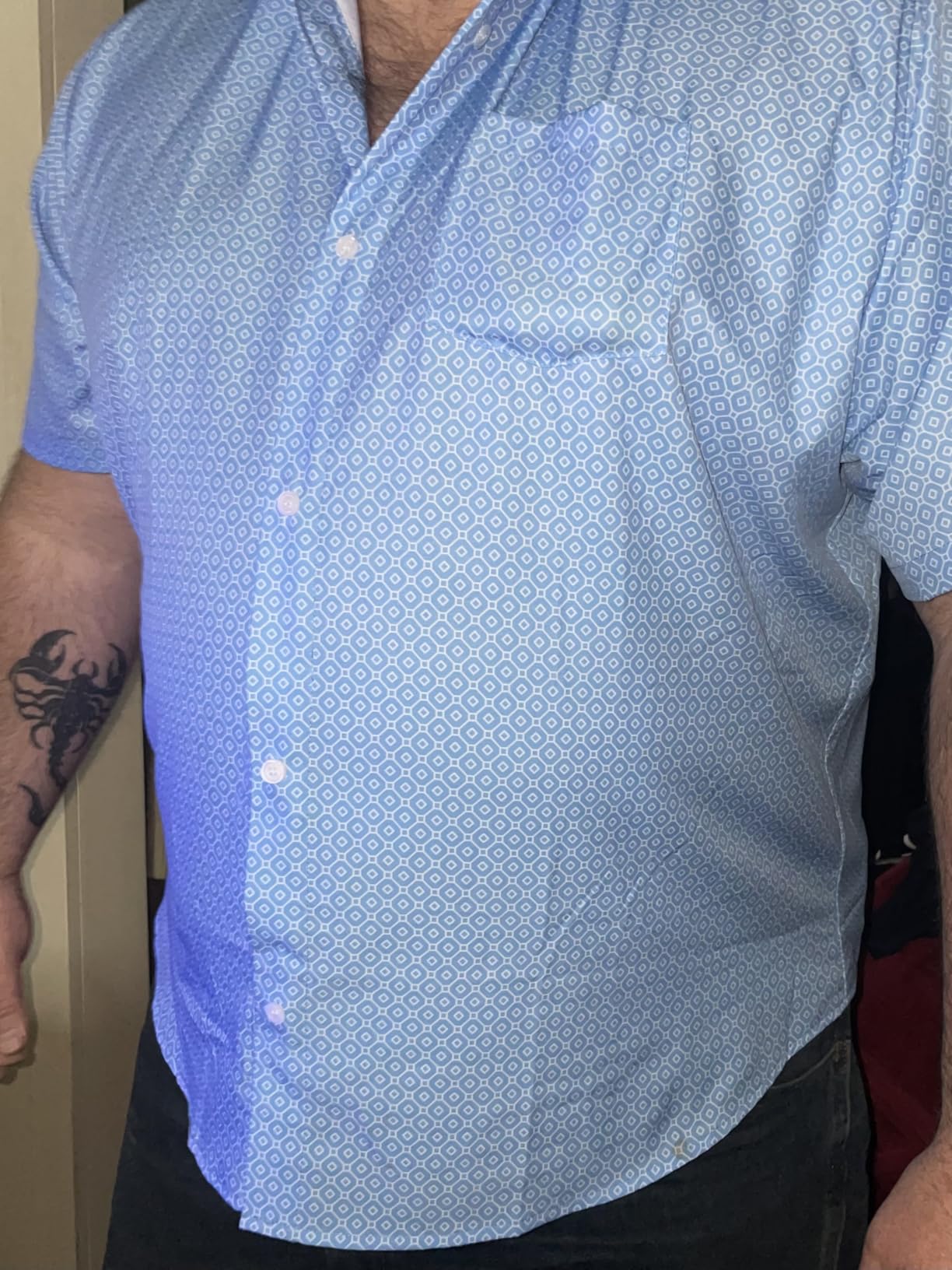 Short-Sleeve Magnetic Button Shirts for Men - Adaptive Dress Shirts - Easy One-Hand Dressing customer photo 1