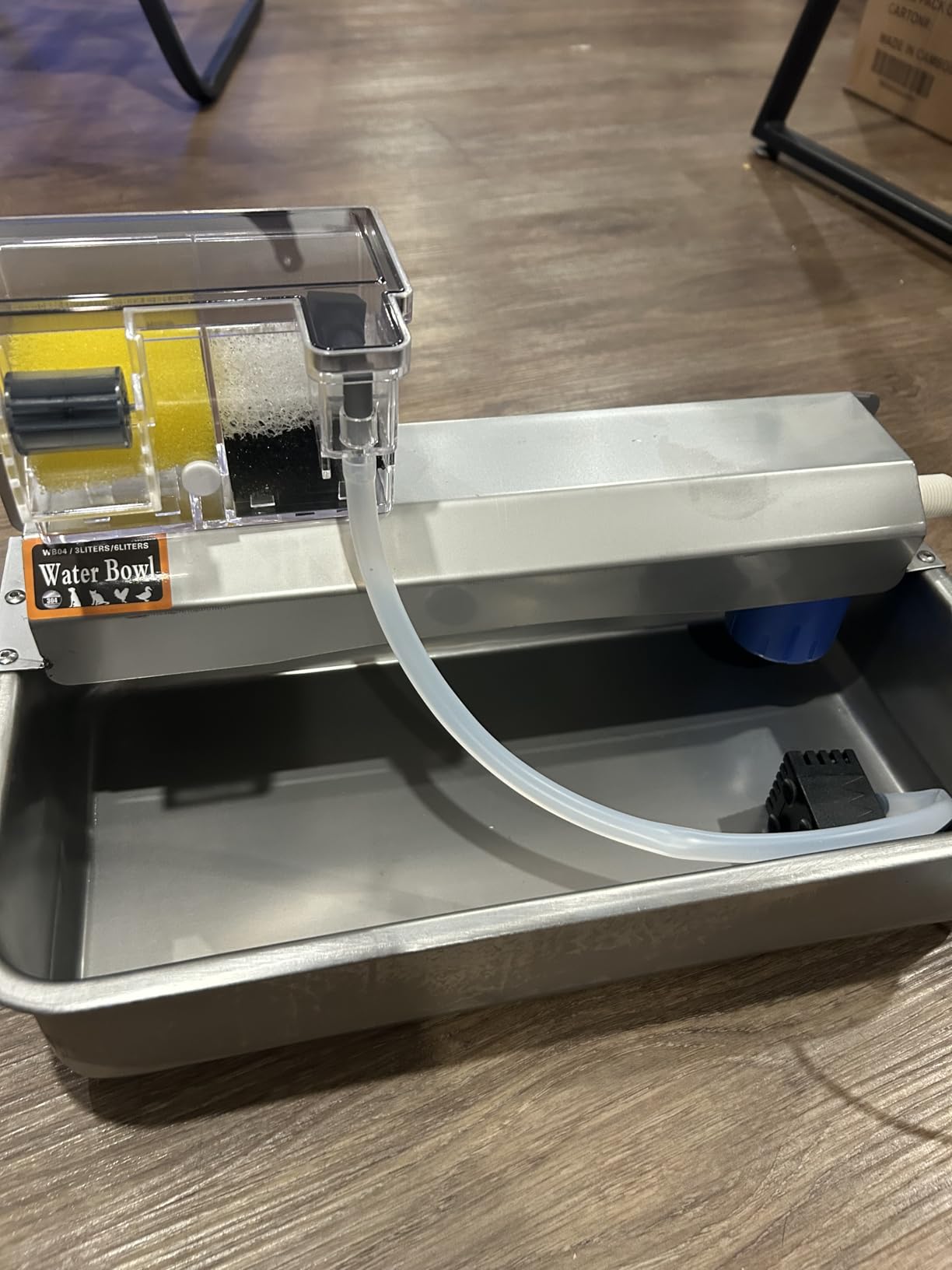 Automatic Water Dispenser for Dogs 2 Gallons, 304 Stainless Steel Solar Circulating Water Bowl for Pet Dog Cat and Livestock, 3/4