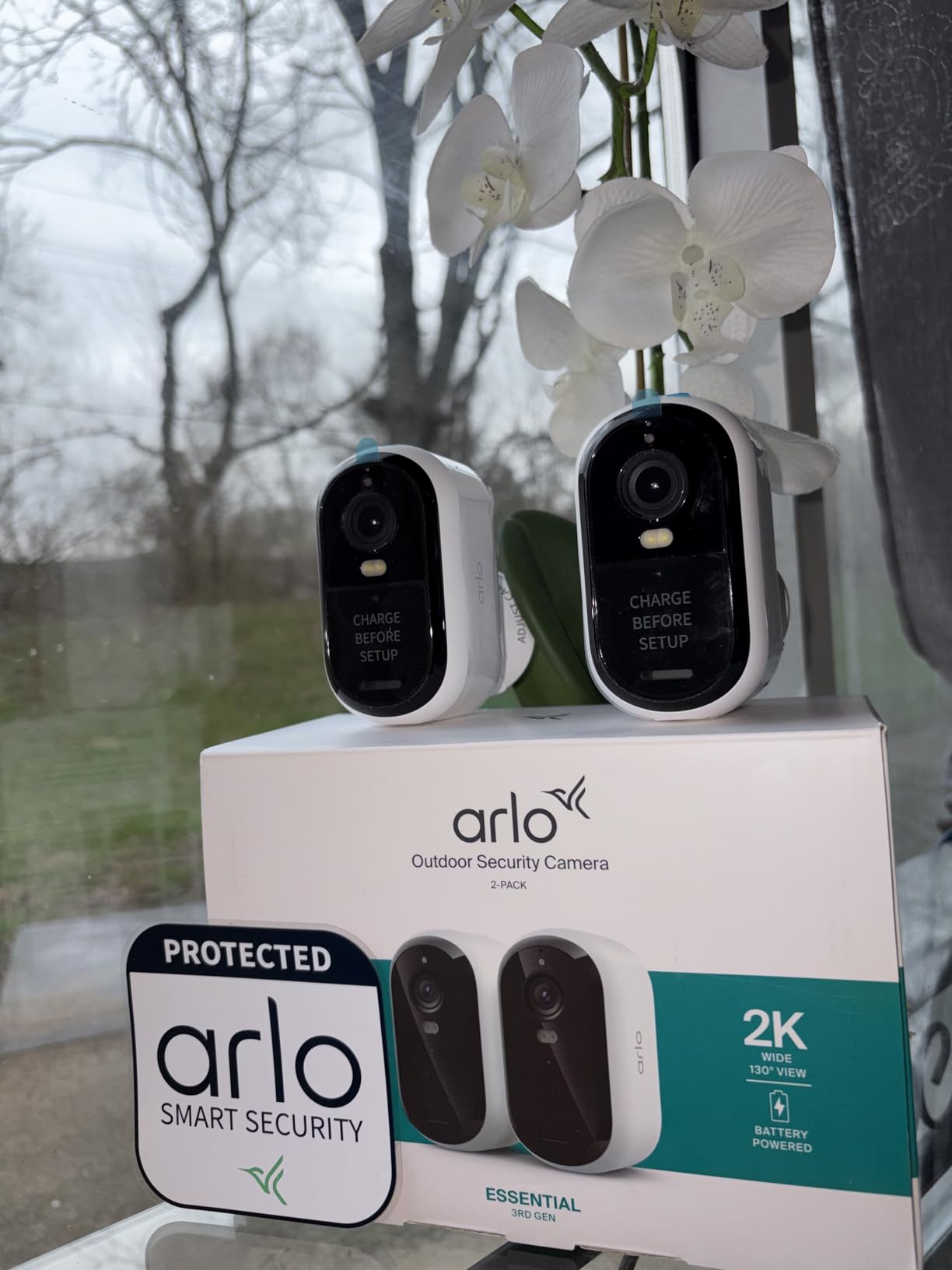 Essential Security Cameras Wireless Outdoor 2K (3rd Gen, 2025 Release) - Battery Power, Person Recognition, Package Detection, Animated Preview, 1-Month Trial of Secure Plan, 1 Cam, White customer photo 1