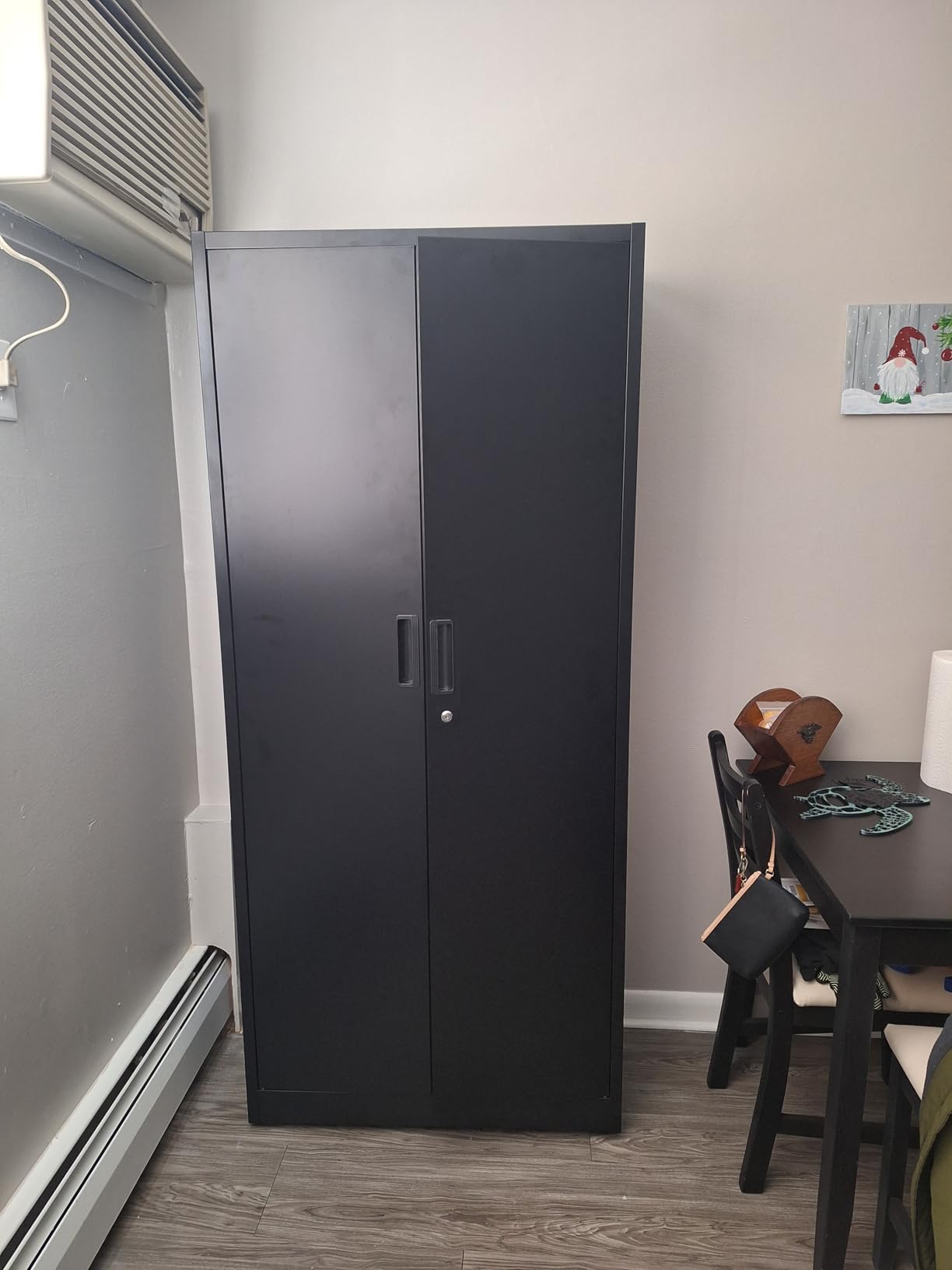 Metal Storage Cabinet with 2 Drawers and Pegboard, Garage Storage Cabinet with Locking Doors and 2 Adjustable Shelves, 71