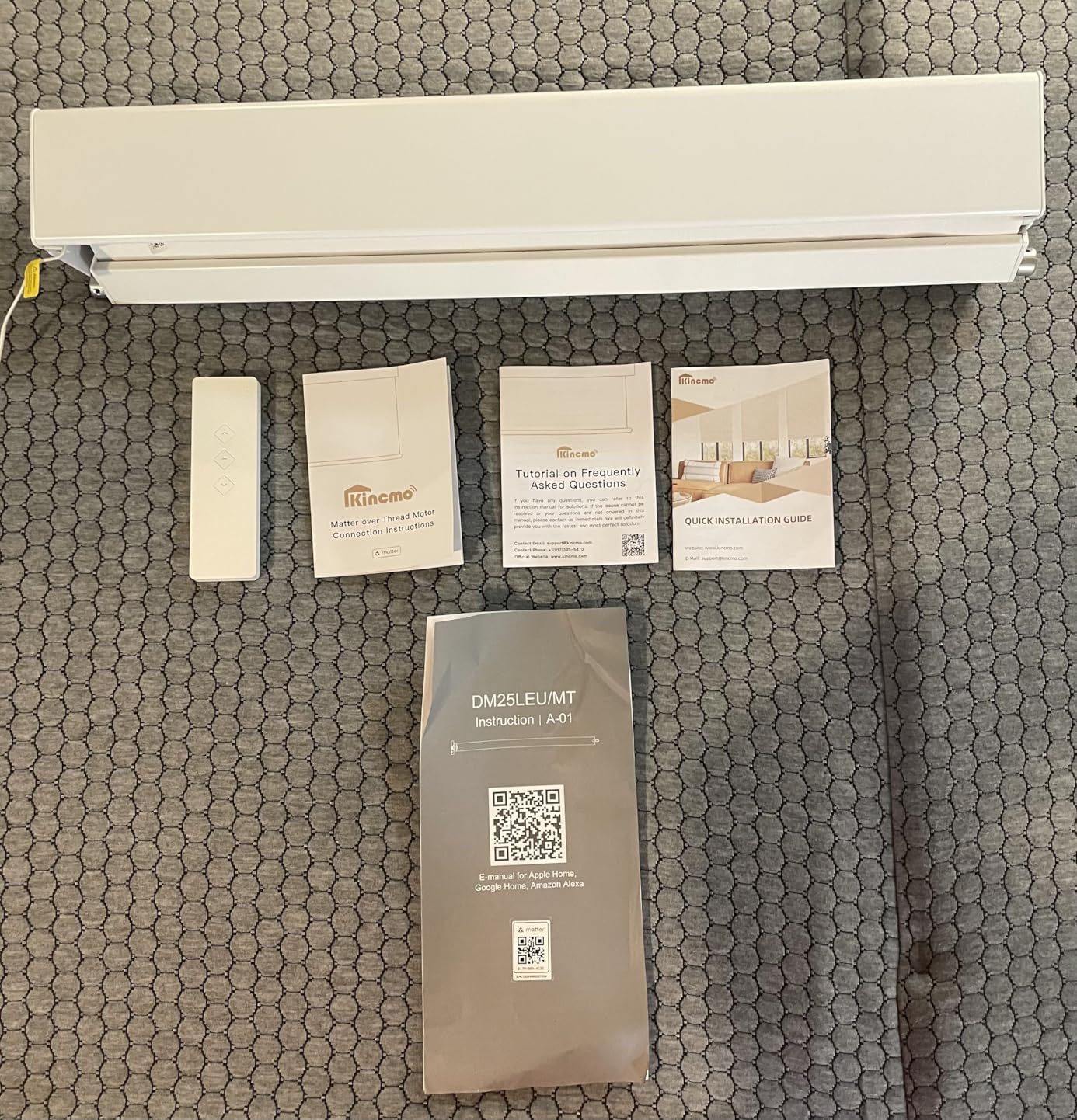 Kincmo Motorized Outdoor Shades for Patio Porch, Custom Outdoor Motorized Blinds with Remote, Waterproof & Windproof Patio Shades Work with Apple Homekit,Alexa,Google (3% Openness White) customer photo 1