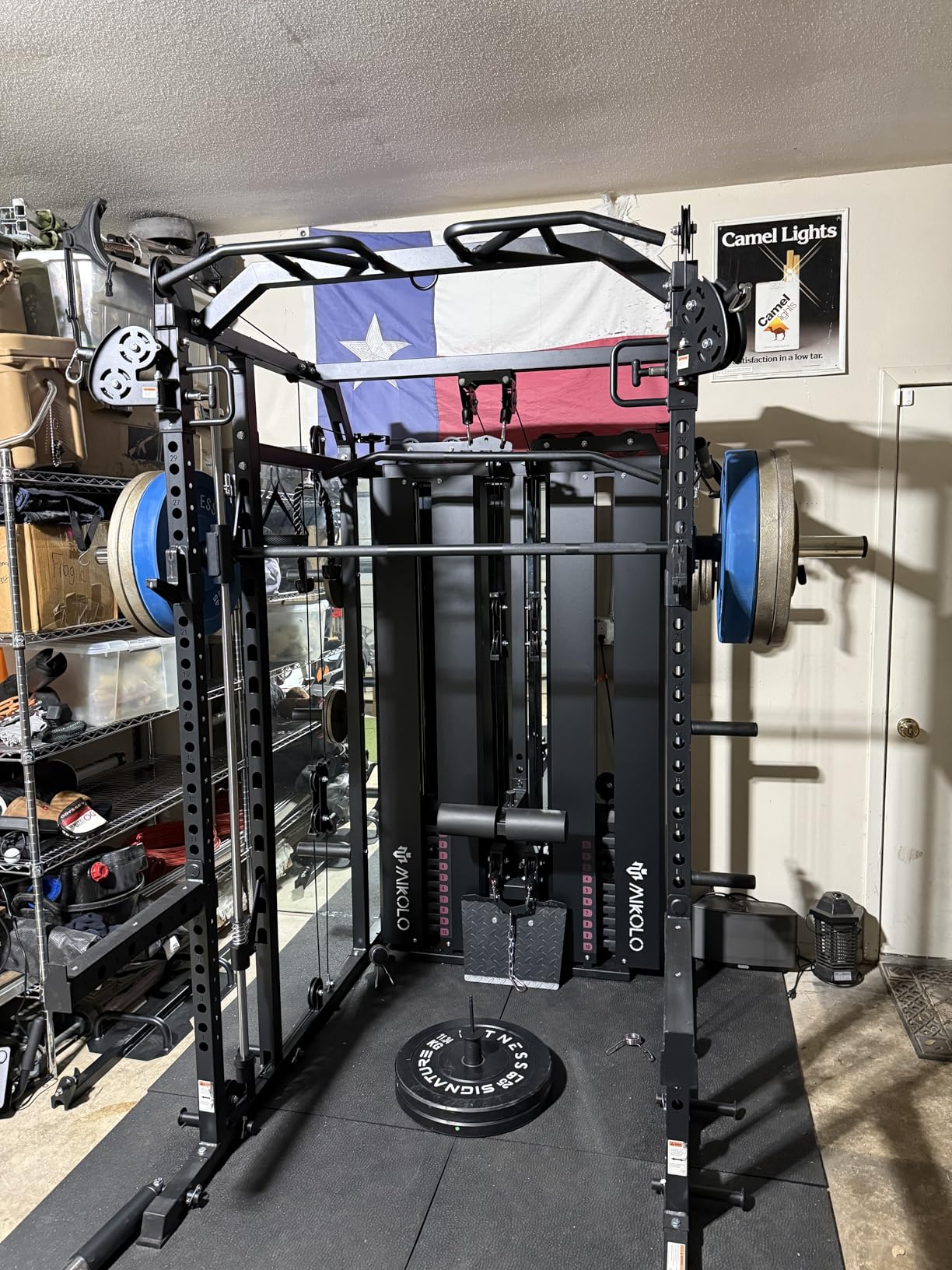Mikolo Smith Machine with Weight Stack, Power Cage Home Gym System with LAT Pulldown & Cable Crossover, Multi-Functional Trainer with Dual Pulley System, Includes 10+ Free Attachments customer photo 1