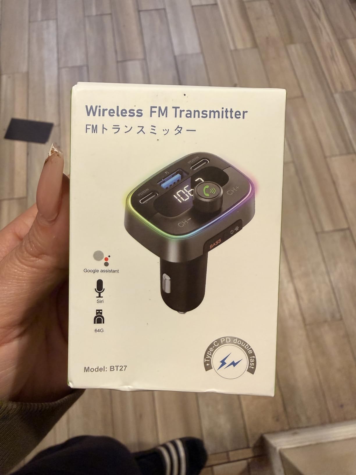 Bluetooth 5.4 Car Adapter 60W Charging USB Bluetooth Adapter for Car,Wireless Fm Transmitter Radio,Handsfree Calling and Audio Receiver,HiFi Music Player,7 Colors LED Backlit customer photo 1