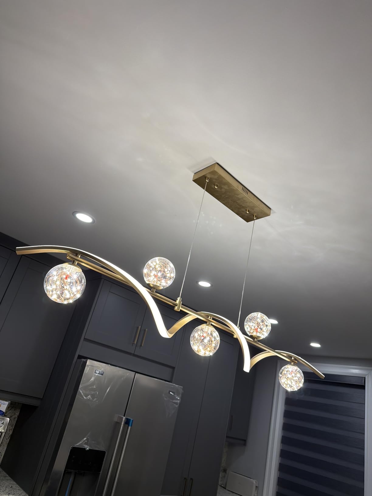 homary Kitchen Island Light with Glass Globes, 51.2