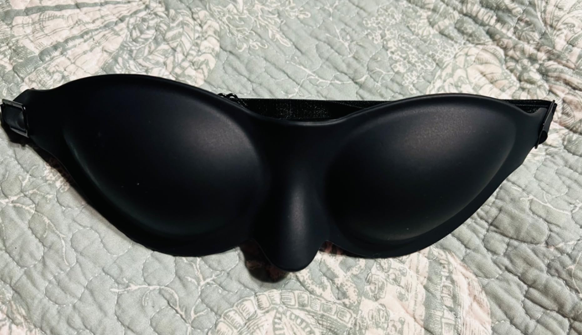 Moisture Chamber Glasses for Dry Eyes - Vowleike 3D Silicone Small Face Design Soft Sleep Goggles for CPAP Users with Adjustable Strap, Reusable Hydrating Sleep Eye Mask for Night (Semi-Matte Black) customer photo 2