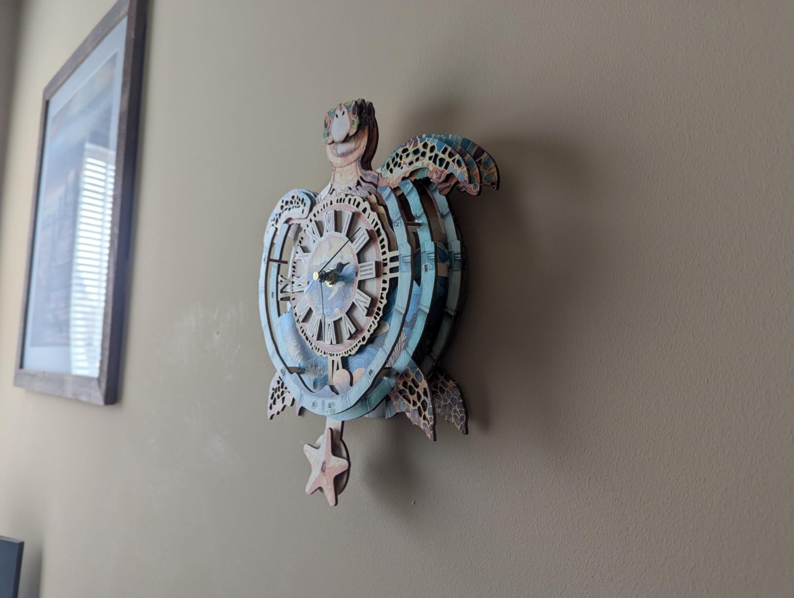 3D Puzzles for Adults Clock-Turtle Design Model Kit-Mechanical DIY Pendulum Clock with Roman Numerals-Desk Home Office Decor Personalized Gift for DIY Lovers customer photo 1