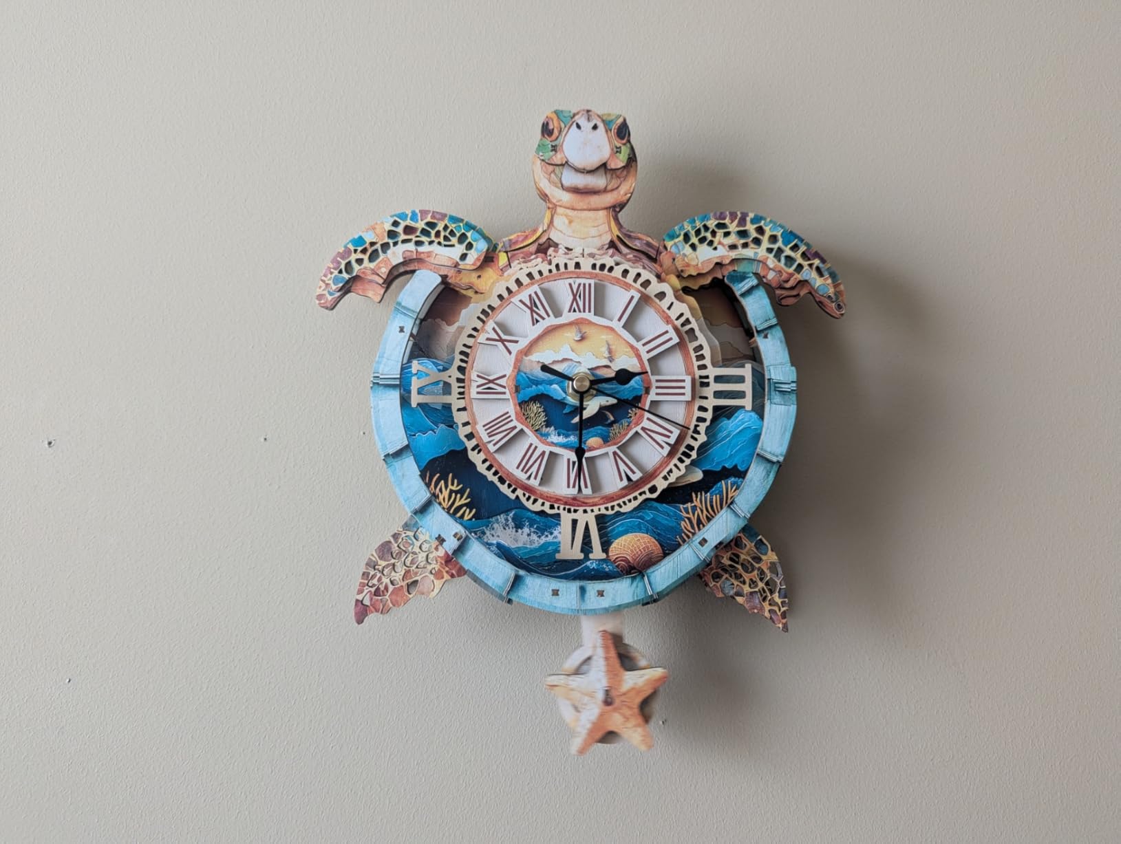 3D Puzzles for Adults Clock-Turtle Design Model Kit-Mechanical DIY Pendulum Clock with Roman Numerals-Desk Home Office Decor Personalized Gift for DIY Lovers customer photo 2