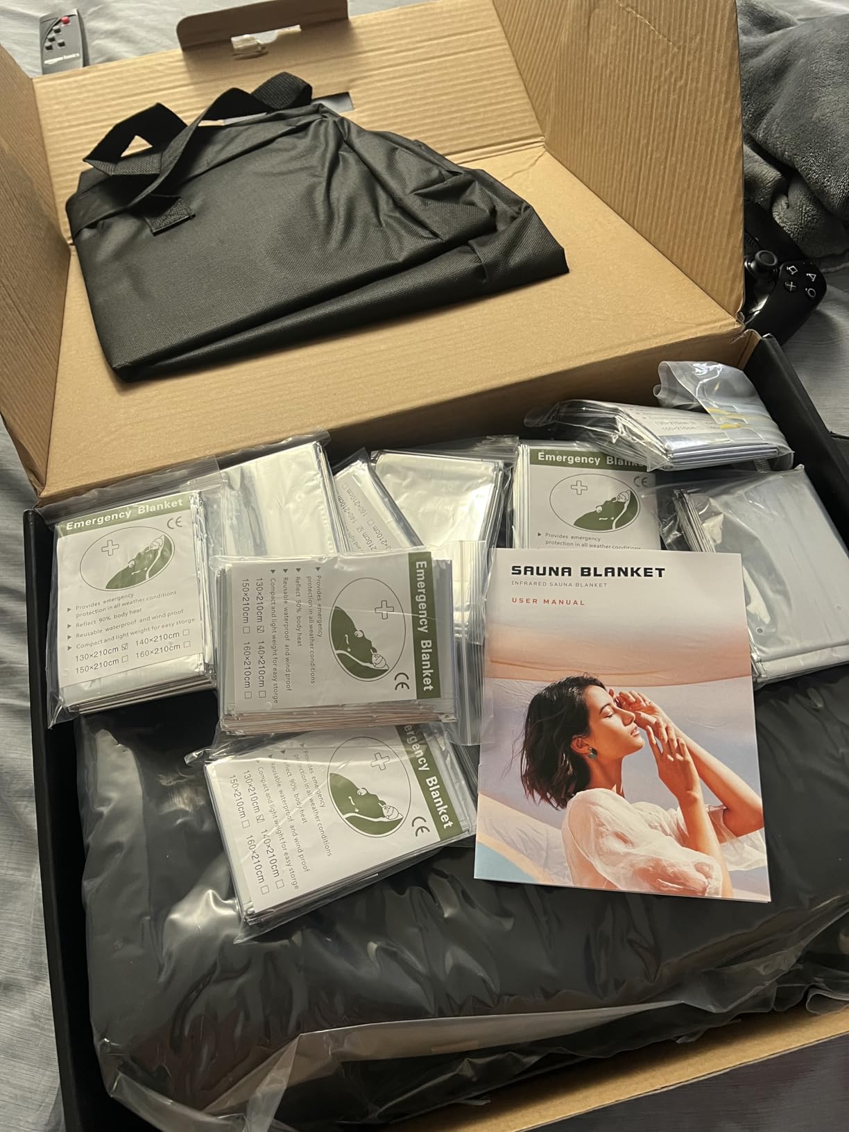 Infrared Sauna Blanket - Portable Far Infrared Sauna for Home Relaxation - PU Sauna Blanket - Infrared Blanket Sauna with 77-176°F Temp Range, for Full-Body Relaxation (Raven Black) customer photo 1