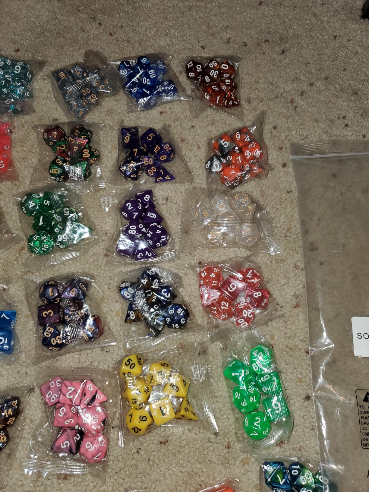 QMay 35 Sets Polyhedral Dice - 35 X 7 (245 Pieces) DND Dice with a D&D Dice Large Drawstring Bag, 35 Colors D4 D6 D8 D10 D% D12 D20, Great for Dungeons and Dragons, RPG, MTG,Role Playing Table Games customer photo 2