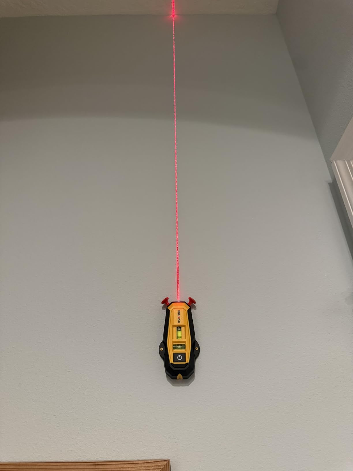 PREXISO 2-in-1 Line Laser Level with Magnetic Stud Finder, Compact Wood & Metal Detector with Bubble Vials for Accurate Markings, Multi Surface Wall Scanners Tool for Hanging Frames & Pictures customer photo 1