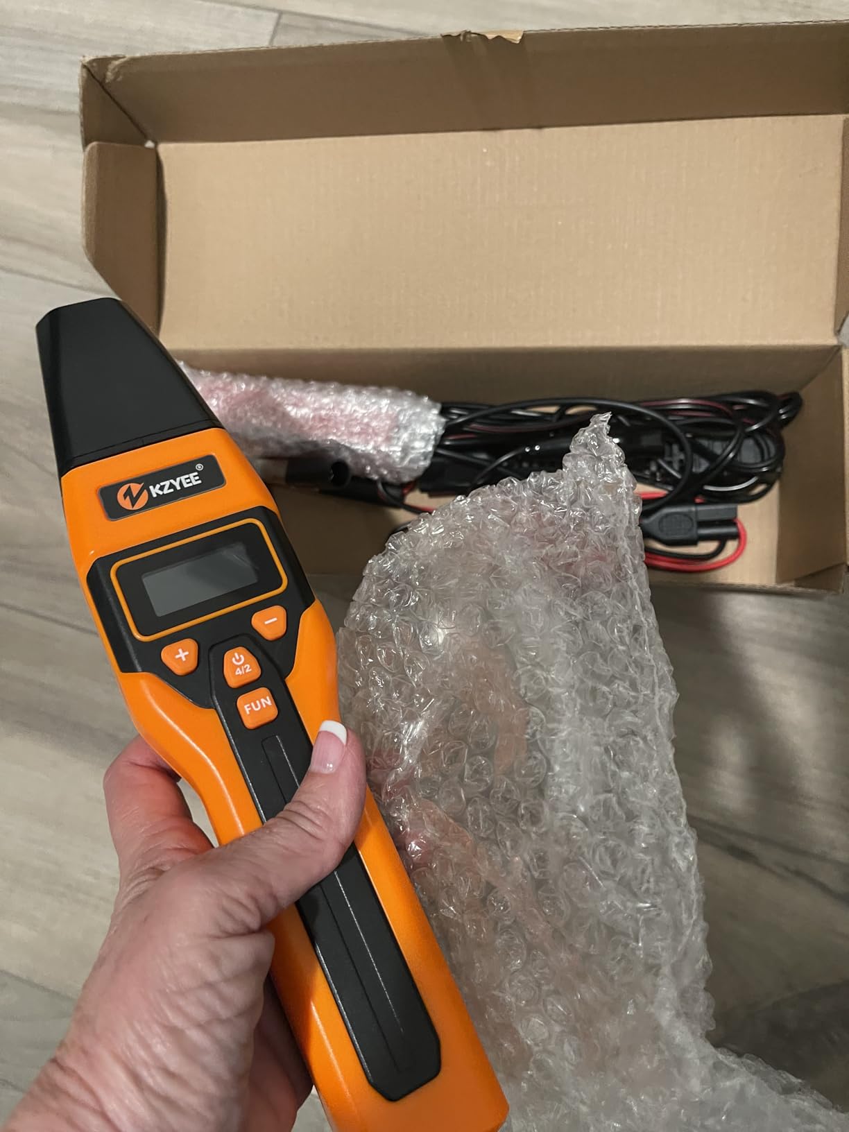 KZYEE KT80 Digital Inductive Timing Light with Tachometer (RPM), Advance, Dwell & 0-35V Voltage Test, 60deg Adjustable LED Strobe, USB-C Rechargeable & 12V Backup, for Distributor Gas Engines customer photo 1