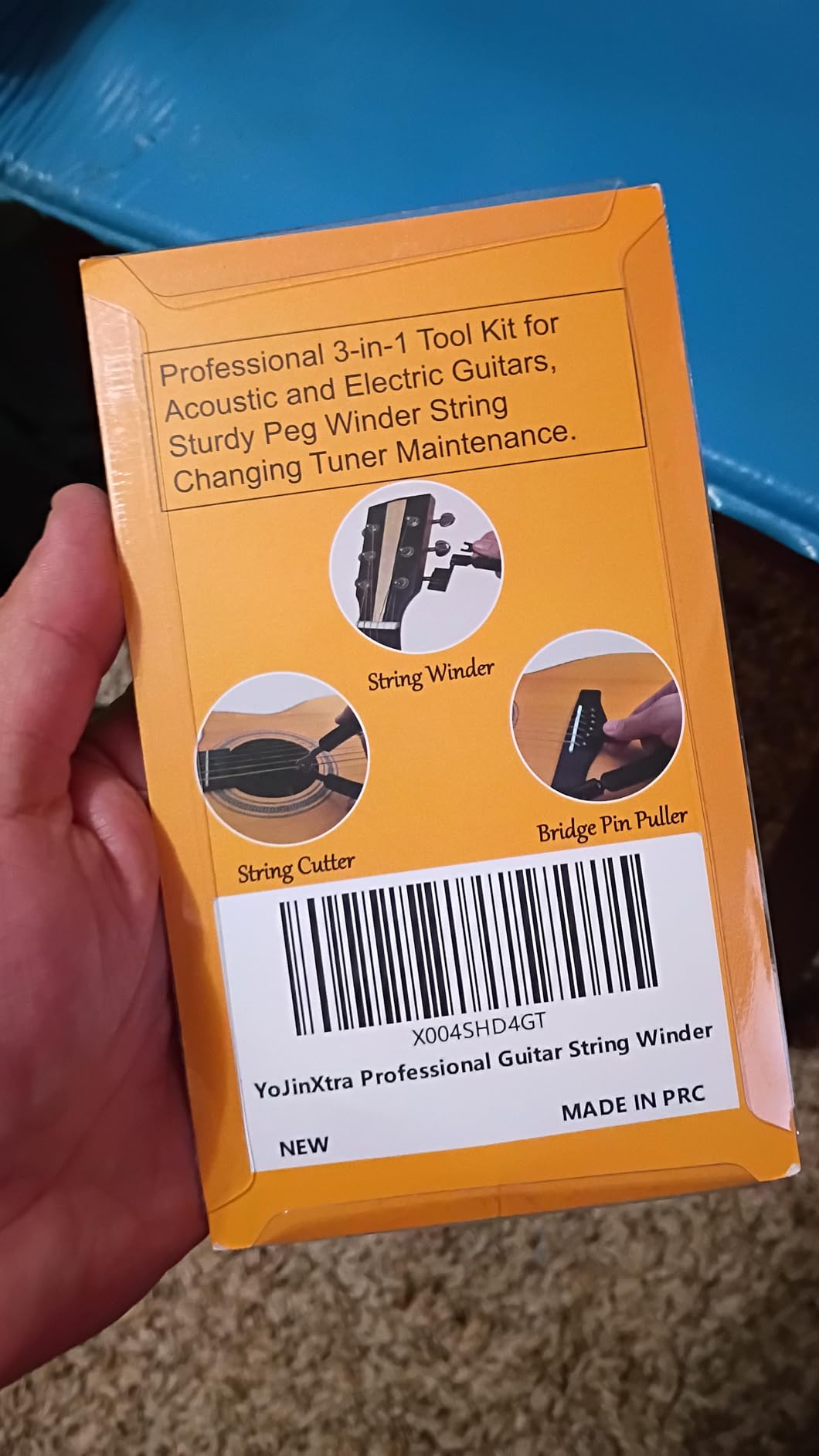 Guitar String Winder, String Cutter, Bridge Pin Puller, Professional 3-in-1 Tool Kit for Acoustic and Electric Guitars, Sturdy Peg Winder String Changing Tuner Maintenance customer photo 1