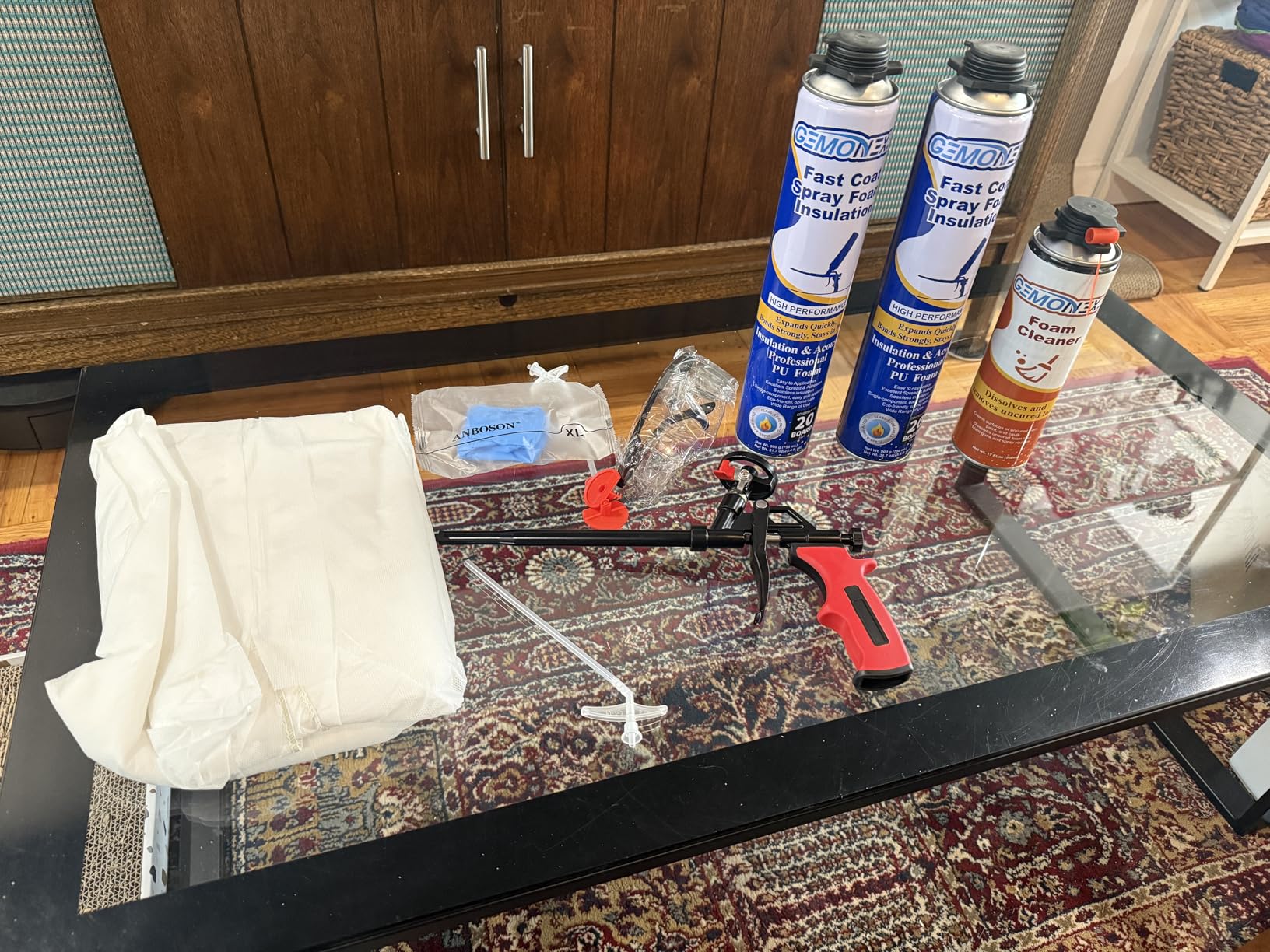 Spray Foam Insulation Kit 40 Board ft/Sq.ft, Closed Cell Wide Polyurethane DIY Spray Foam for Walls, Ceilings, Attics and Garage Doors (2 Pack×25.4oz) -Thermal & Soundproofing, Included Gun & Cleaner customer photo 1