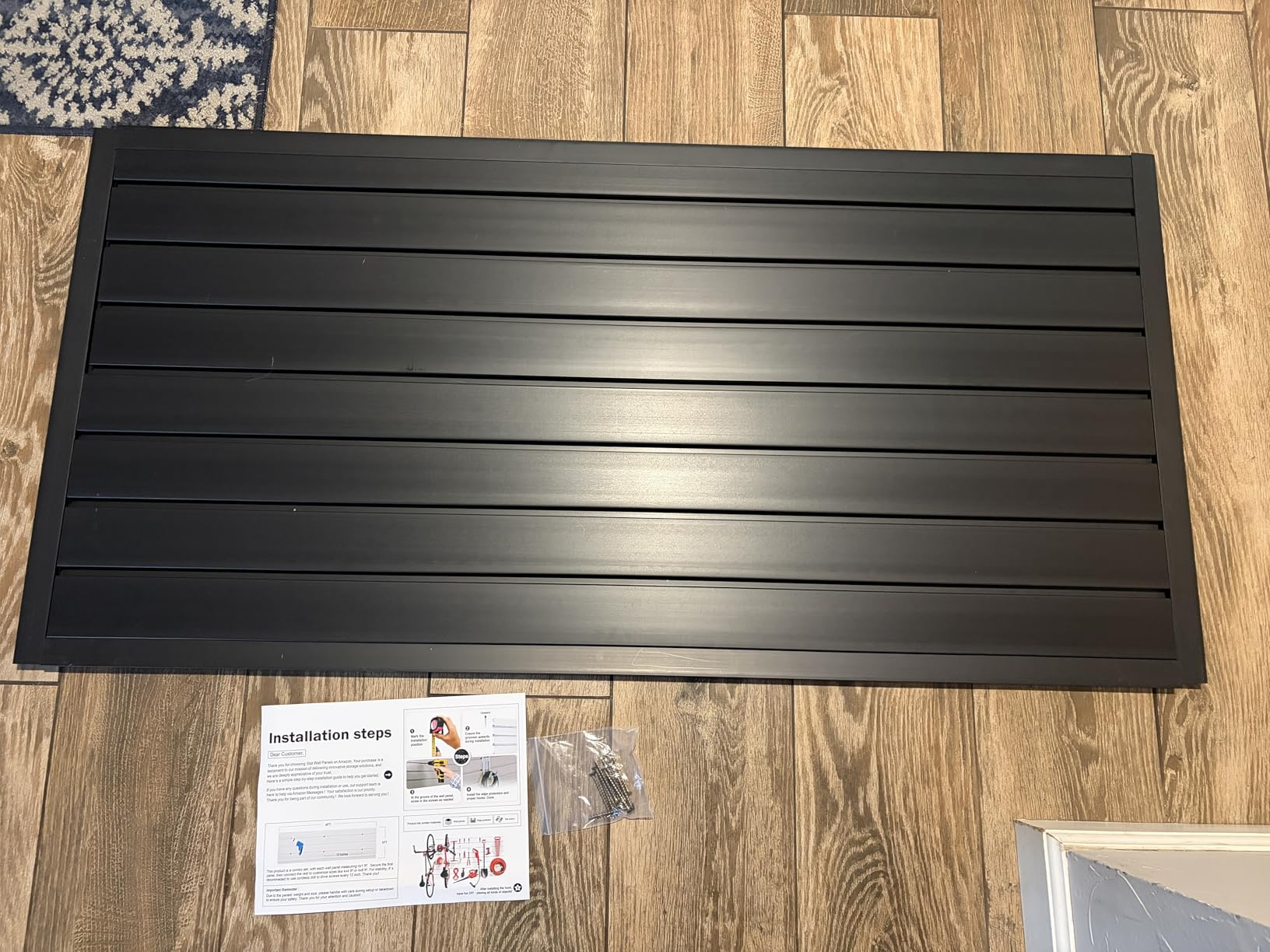 4'x8' PVC Slat Wall Paneling, High Load Capacity Slatwall Panel, Cuttable & Moisture-Proof & Flame Retardant, Heavy Duty Black Garage Slatwall Panes Storage Systems for Garage Workshop Storage customer photo 2