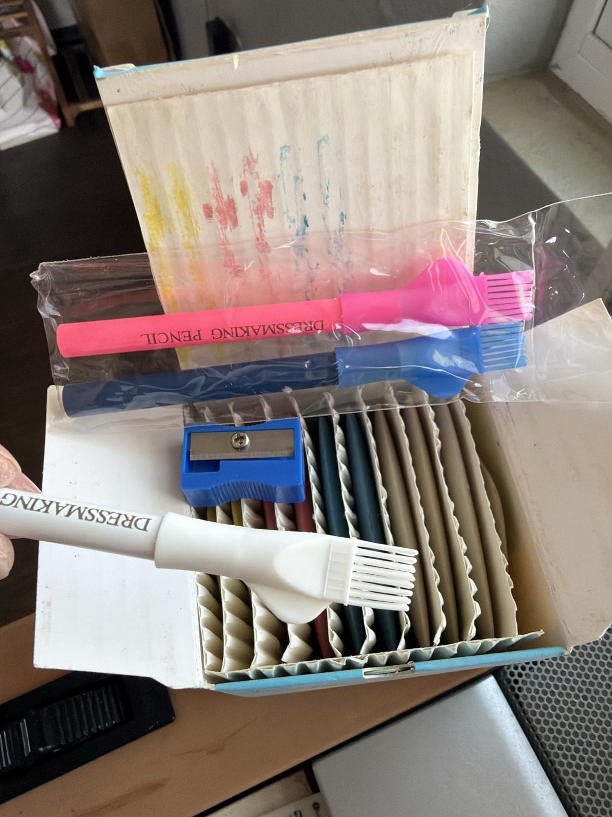 Fabric Markers Kit for Sewing & Quilting-10 Pcs Tailors Chalks, 4 Pcs Heat Erasable Pens with Refills and 3 Pcs Water Soluble Fabric Pencils, Sewing Accessories Supplies customer photo 1