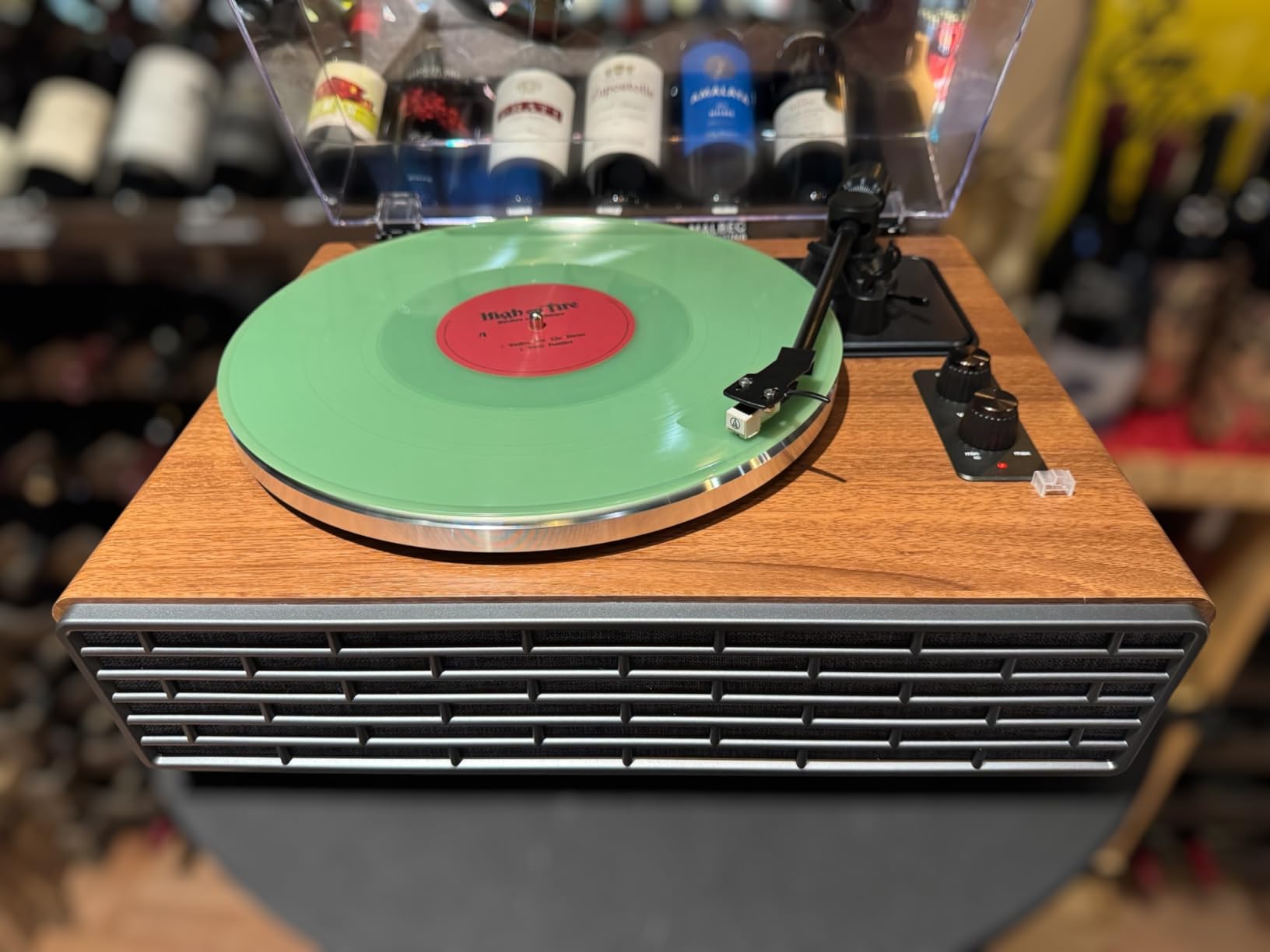 All in One Vinyl Record Player with 4 Treble/Bass Stereo Speakers,Bluetooth HiFi Turntables for Vinyl Records with Magnetic Cartridge AT-3600L,Phono Preamp,33/45RPM,2-Speed,AUX in/RCA Out customer photo 1