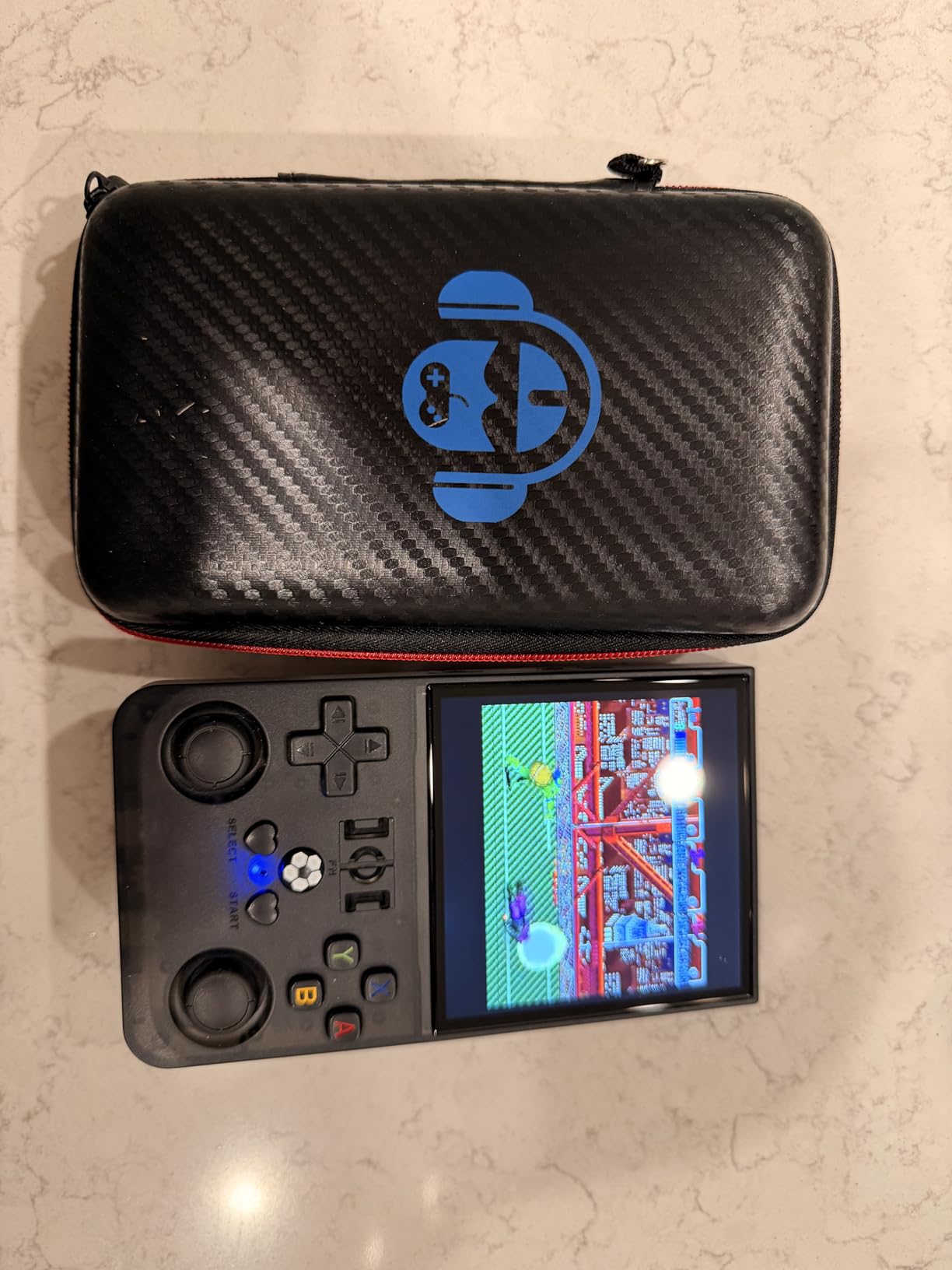 R36MAX Retro Handheld Game Console, 4.0 Inch 720x720 IPS Screen, 64GB Built-in 18,000+ Classic Game, Portable Hand Held Open Source Linux System, 4000mAh Battery Retro Gaming Console(Blue 64GB) customer photo 1