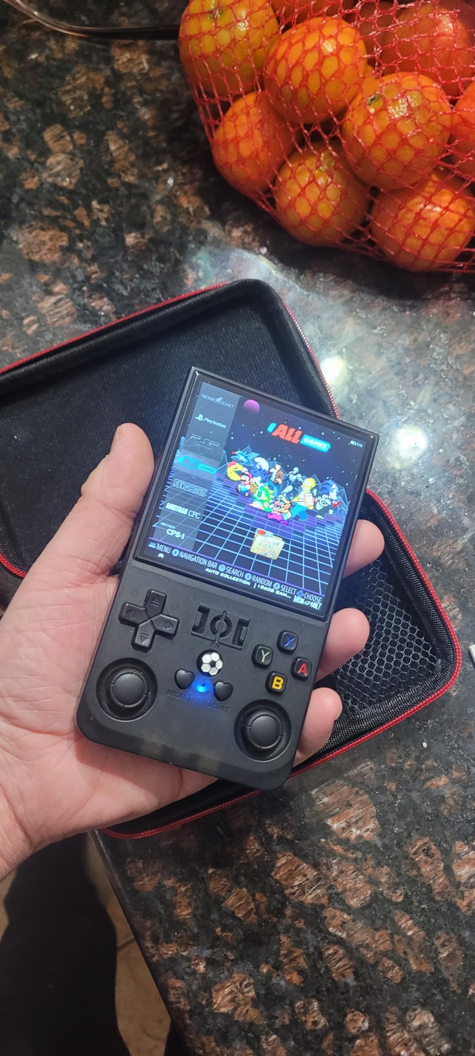 R36MAX Retro Handheld Game Console, 4.0 Inch 720x720 IPS Screen, 64GB Built-in 18,000+ Classic Game, Portable Hand Held Open Source Linux System, 4000mAh Battery Retro Gaming Console(Blue 64GB) customer photo 2
