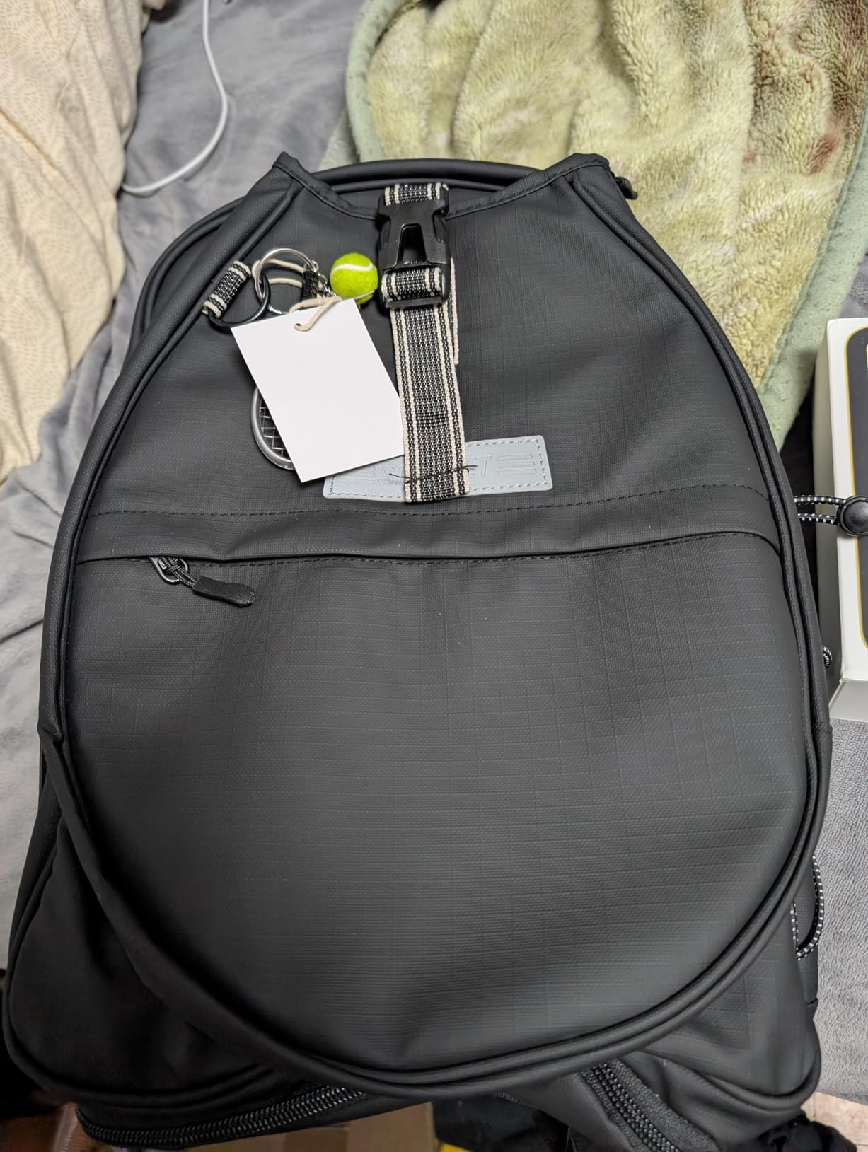 Tennis Backpack with 2 Rackets Holder, Water-Resistant PU Leather Tennis Racket Bag for Women & Men, Sling Crossbody Sports Backpack for Tennis, Pickleball & Badminton, Tennis Gifts customer photo 2