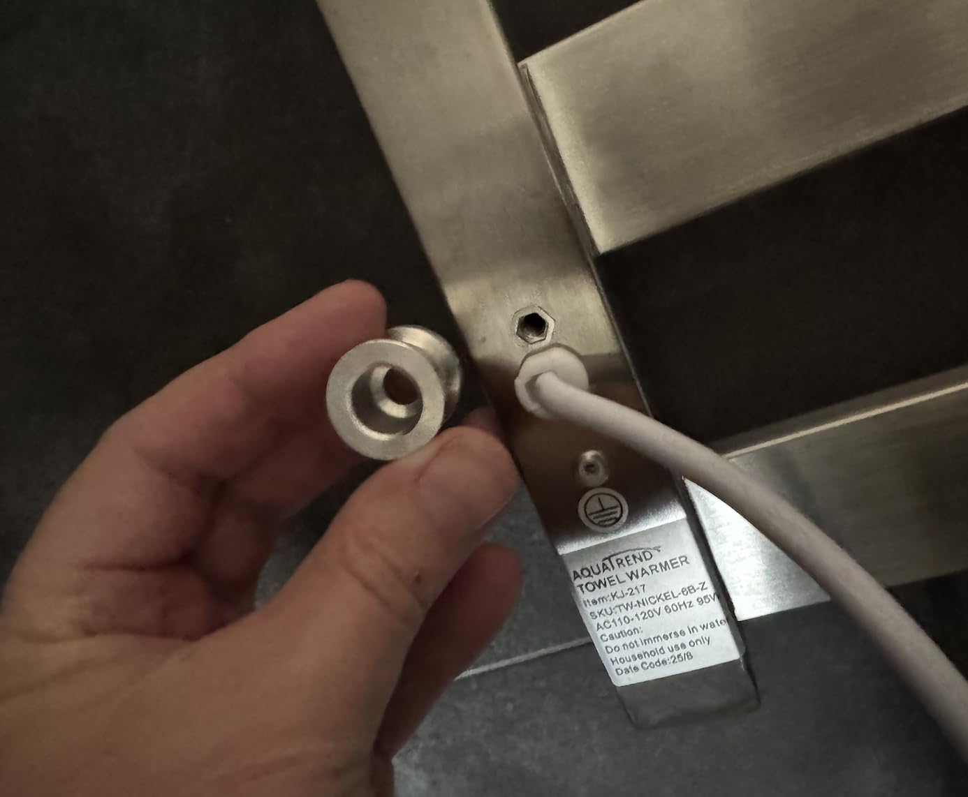 WiFi Heated Towel Rack Wall Mounted, Electric Towel Warmer with Foldable Bracket, Stainless Steel, LED Built-in Timer, Plug-in, Temperature & Timing Control, 6 Bars, Nickel Silver customer photo 1