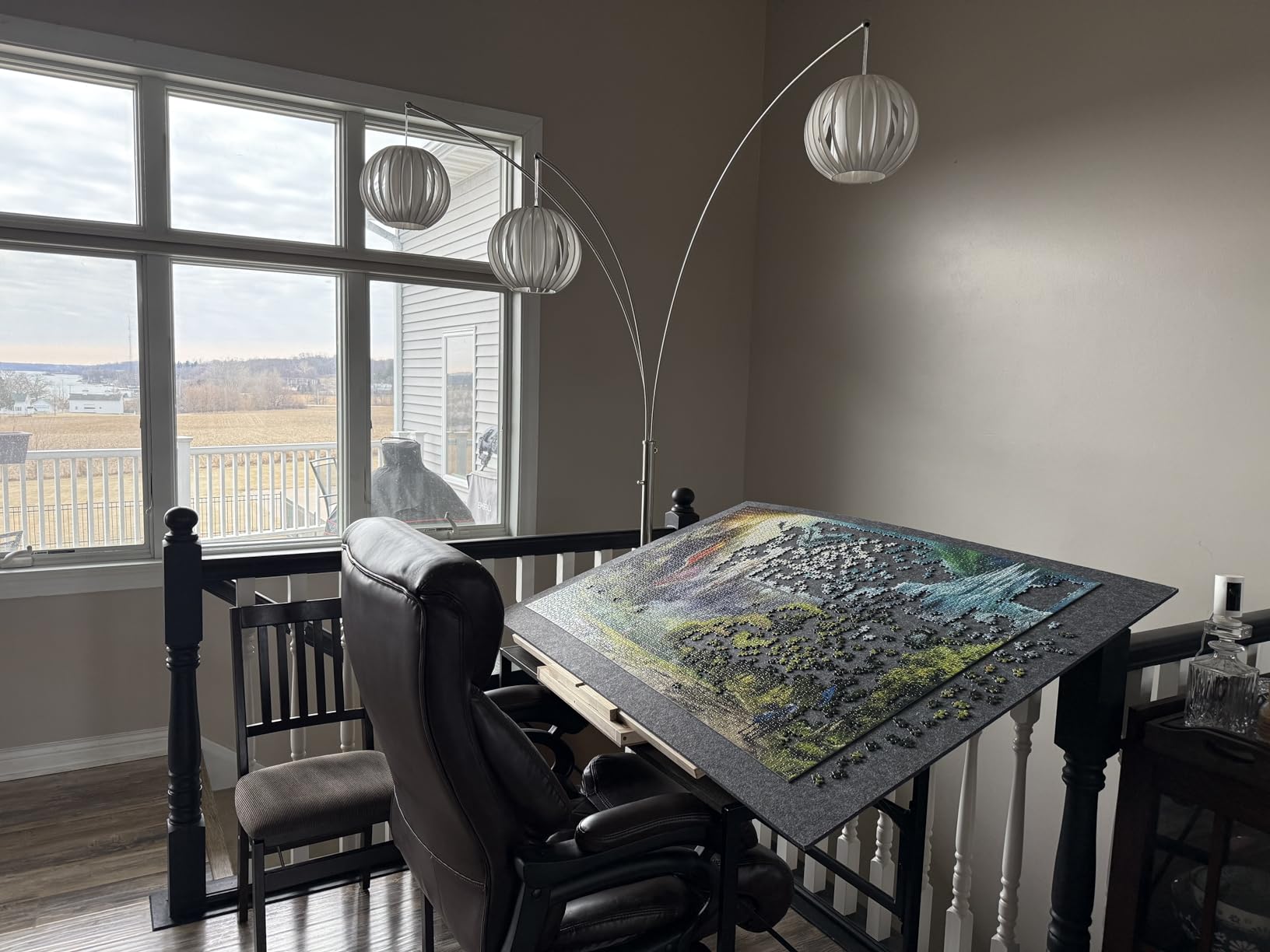 Ancaixin Foldable Puzzle Board 1500 Pieces, Rotating & Tilting Jigsaw Puzzle Board with 4 Non-Woven Drawers, 26x35.8'' Wooden Puzzle Table, Portable Board GameTable for Adults, Birthday Gift for Mom customer photo 1