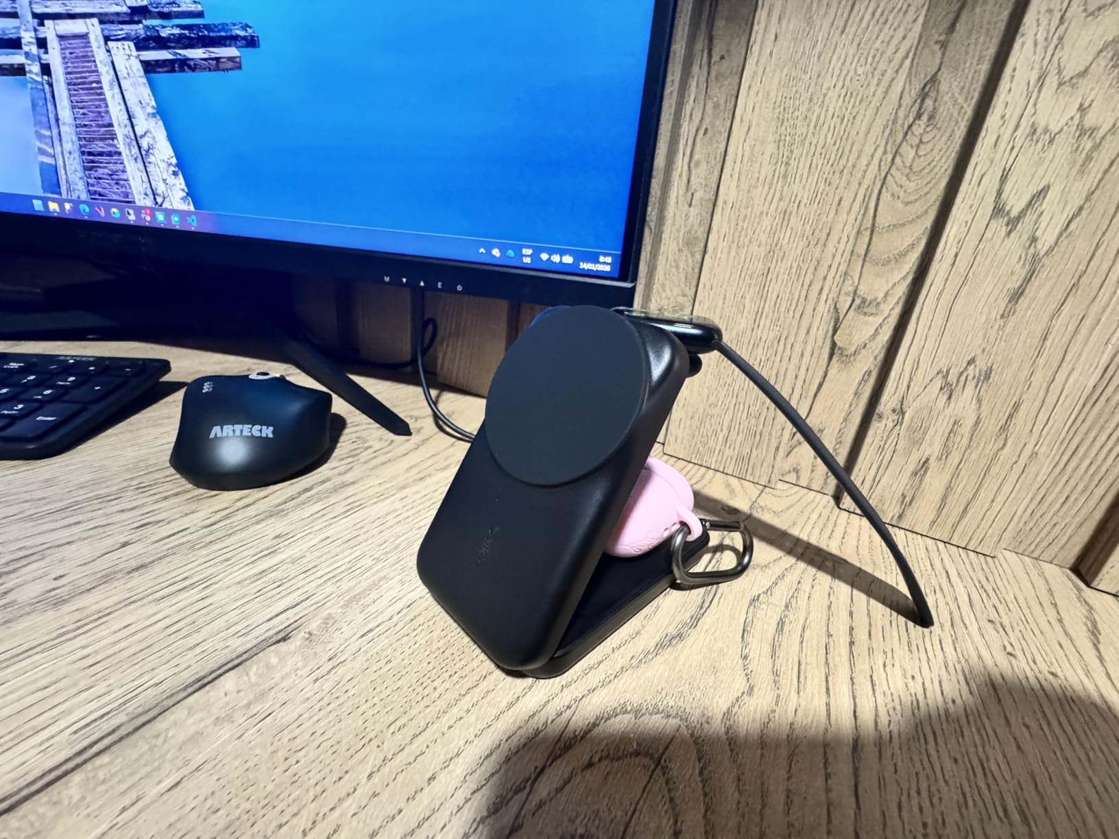 Belkin MagSafe Charger Compatible, 3-in-1 Charging Station, Qi2.2 25W Magnetic Wireless Charger Dock, Foldable Charging Stand for iPhone 17/16/15, Apple Watch, AirPods, Pixel 10 (45W Adapter Included) customer photo 2