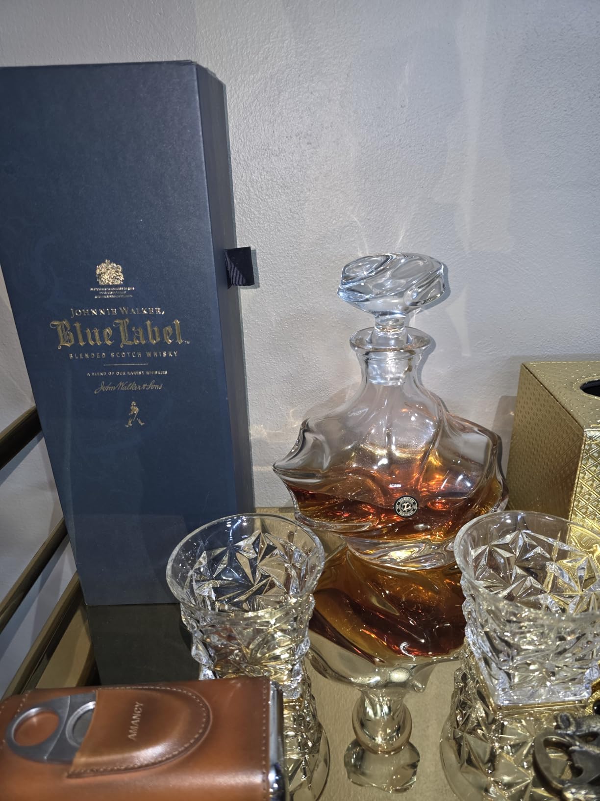 Storm Japanese Crystal Whisky Decanter - 100% Ultra Clarity Lead-Free Crystal - 750ml Elegant Liquor Carafe for Whiskey, Scotch, Bourbon & Spirits customer photo 2