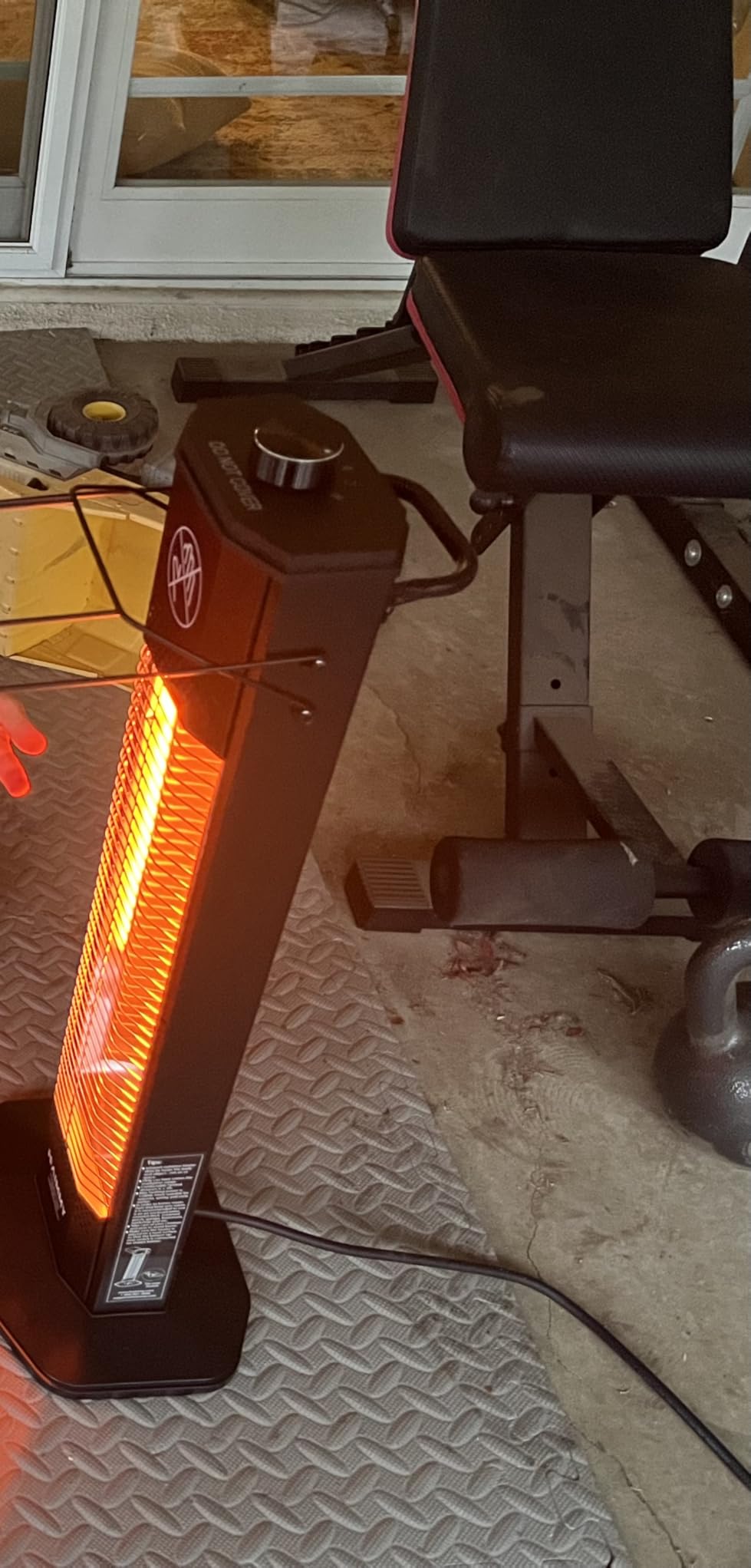 Outdoor Electric Patio Heater, 27-inch Infrared Tower Heater with 1200W Instant Heating, IPX5 Waterproof, Tip-Over & Overheat Protection, Space Heater for Patio Garage Workshop Indoor & Outdoor Use customer photo 1