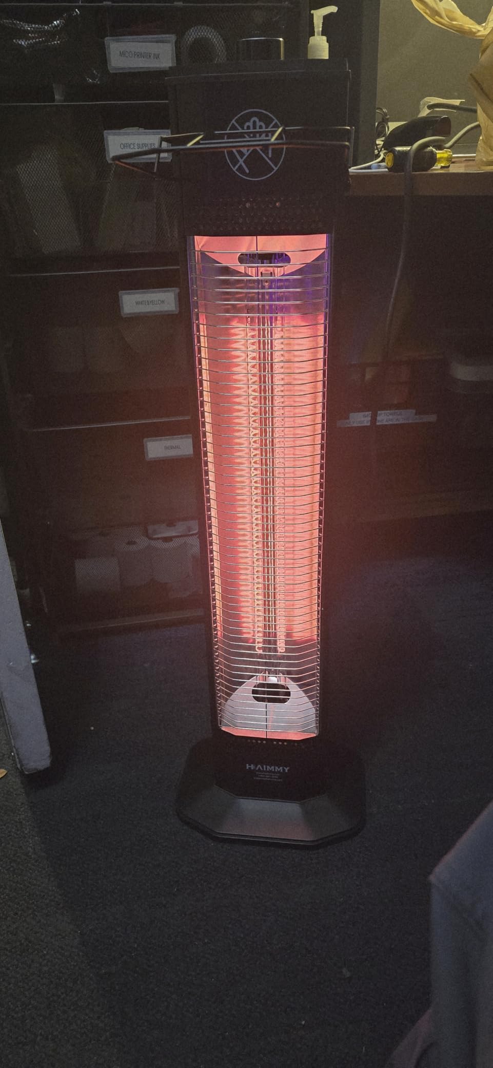 Outdoor Electric Patio Heater, 34-inch 1500W Infrared Tower Heater with Instant Heating, Tip-Over & Overheat Protection, IPX5 Waterproof Space Heater for Patio Garage Workshop Indoor & Outdoor Use customer photo 2