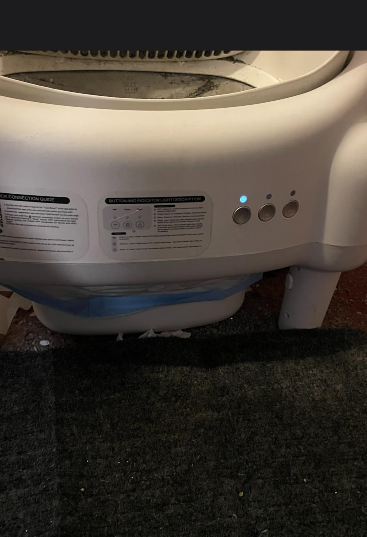 Self Cleaning Litter Box, Open Top Automatic Litter Box with App Control for Multiple Cats, Safety Sensors Protection, Odor Control Includes 2 roll Liners, Large Waste Bin, Cream White customer photo 2