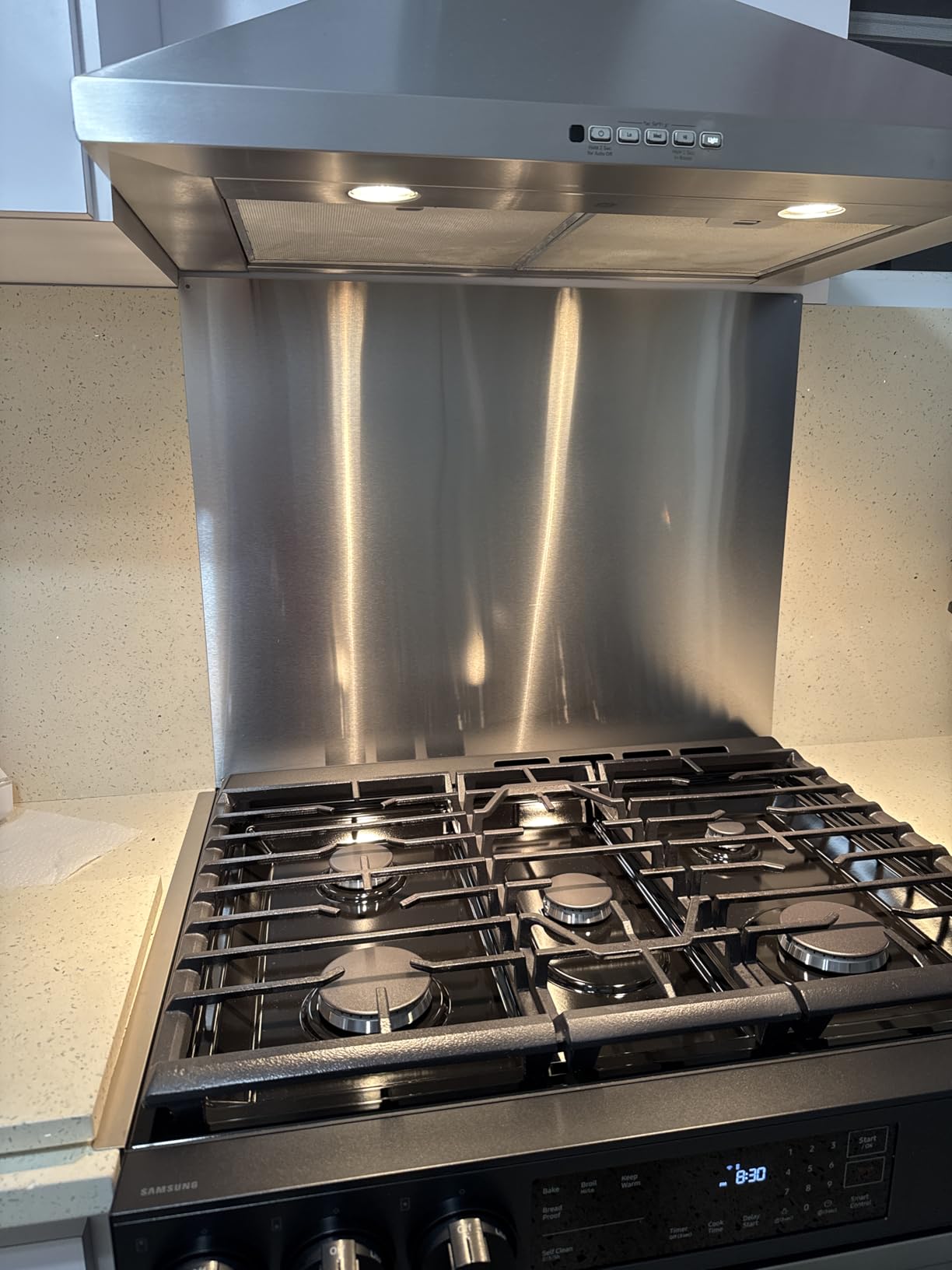 Micmi 48 inch Built-in Range Hood Insert Vent, Dual Motors Stainless Steel Kitchen 1400 CFM with Push Button Control, Ducted, Baffle Filters customer photo 1