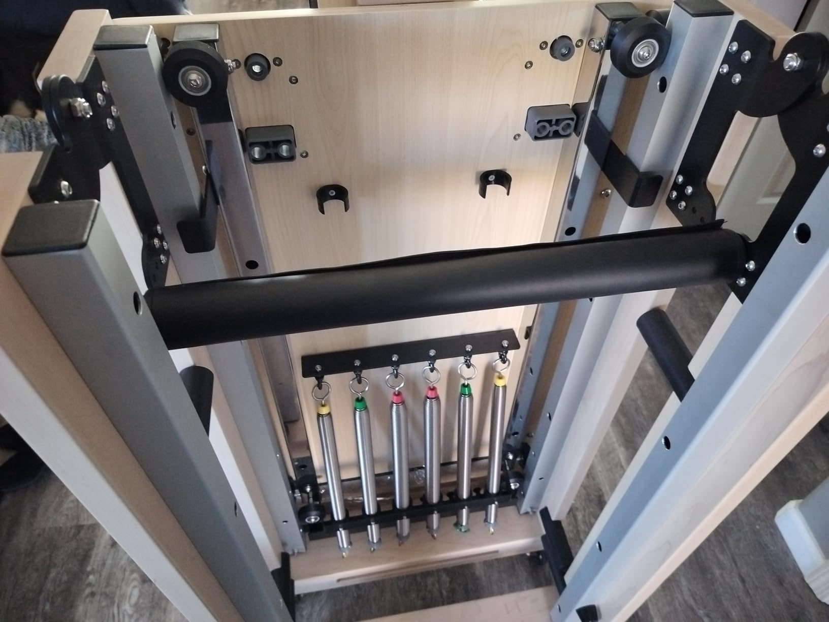 Pilates Reformer, Maple Wooden Foldable Pilates Reformer Machine with 6 Springs, Sitting Box, Padded Jump Board, Quick-Assembly for Home Workouts Studio Yoga customer photo 2