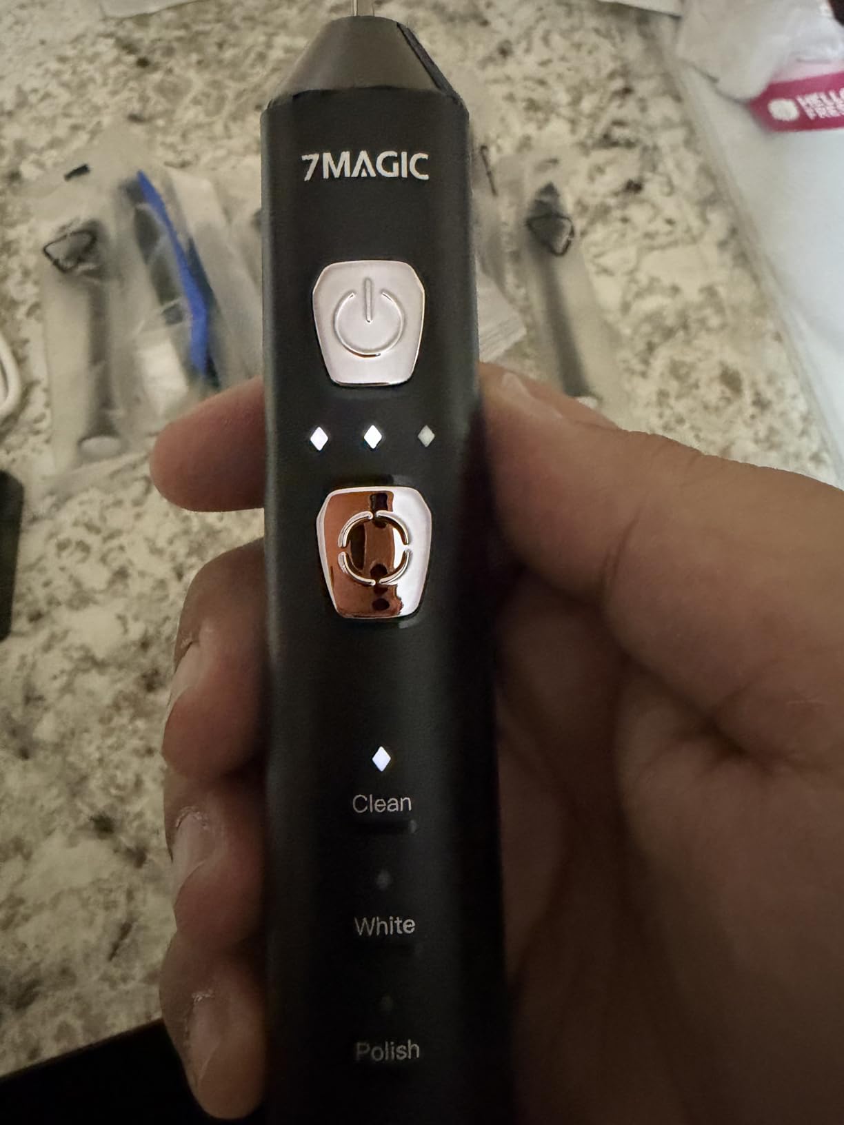 7MAGIC Sonic Electric Toothbrush for Adults and Kids - Up to 180 Days Runtime, 42000 VPM Powered Toothbrush, 5 Modes & 3 Intensities for Sensitive Teeth & Braces, Includes 8 Brush Heads, Black customer photo 2