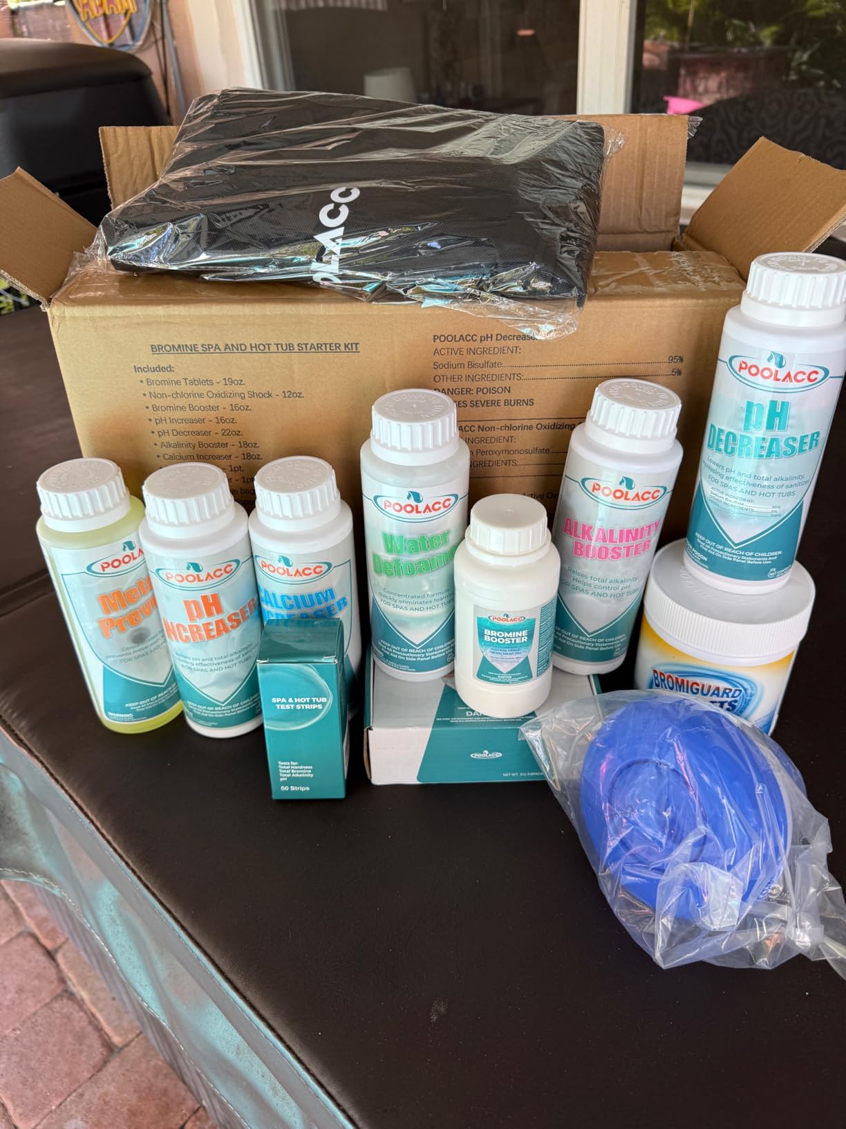 Bromine Hot Tub Starter Kit: Includes Extra-Capacity Chemicals, 50 Test Strips, Dispenser & Accessories | All-in-One Spa Maintenance Set customer photo 1