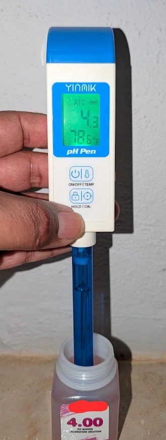 pH Meter for Water Digital pH Tester with 4.6in pH Probe Lab pH Gauge pH Reader with ATC for Canning Professional pH Temperature Test Kit for Narrow-Necked Bottle Solution Kombucha and Home Brewing customer photo 2
