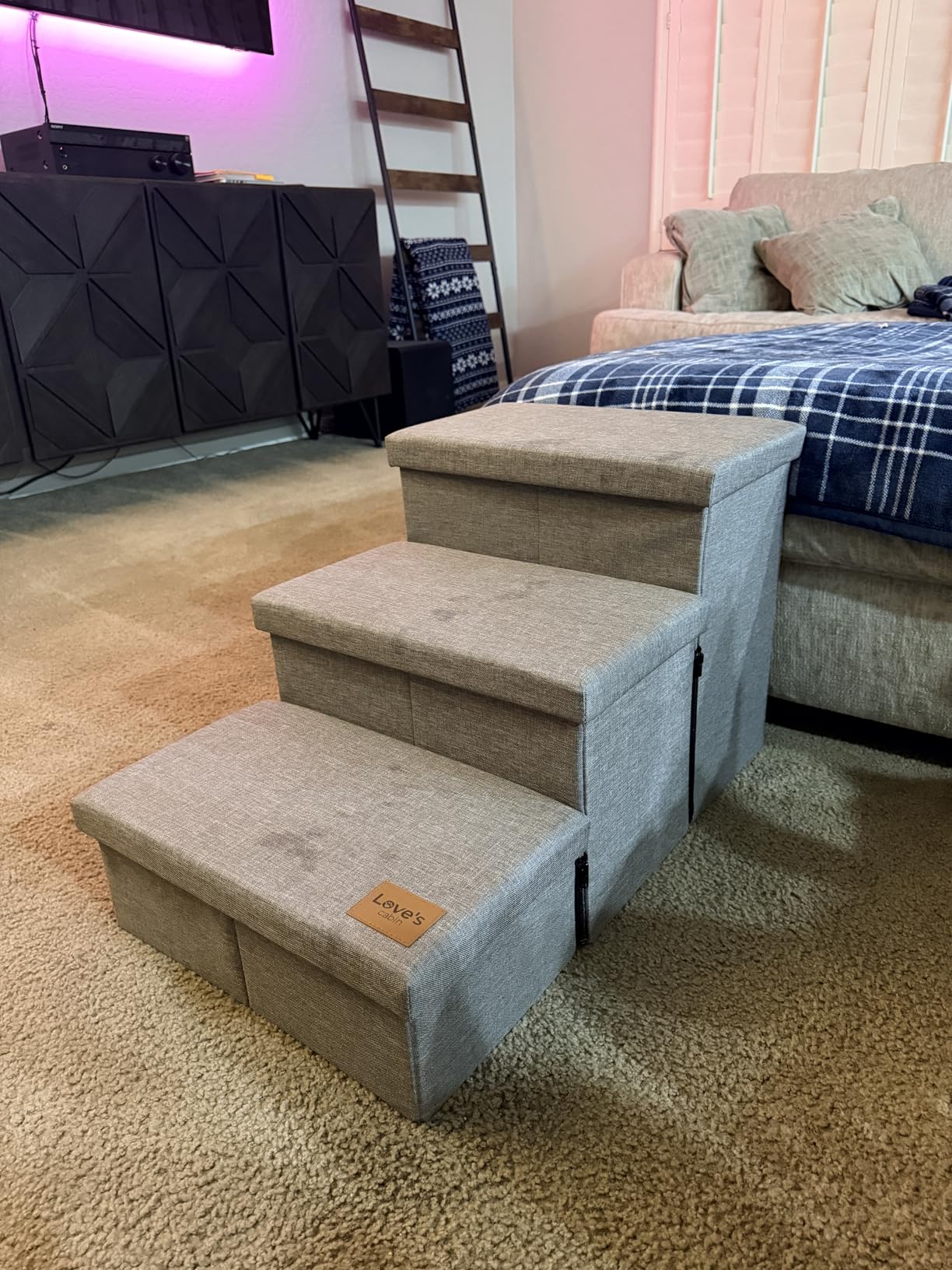 Love's cabin Dog Stairs with Storage 13