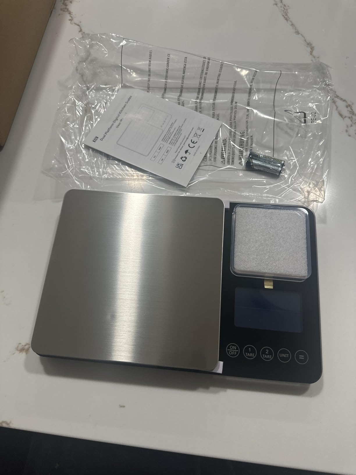 Digital Dual Platform Kitchen Scale, 33 lb Large & 1.1 lb Mini Food Scale with Dual-Line LCD Display, Stainless Steel, High Precision for Baking, Cooking, and Meal Prep customer photo 1