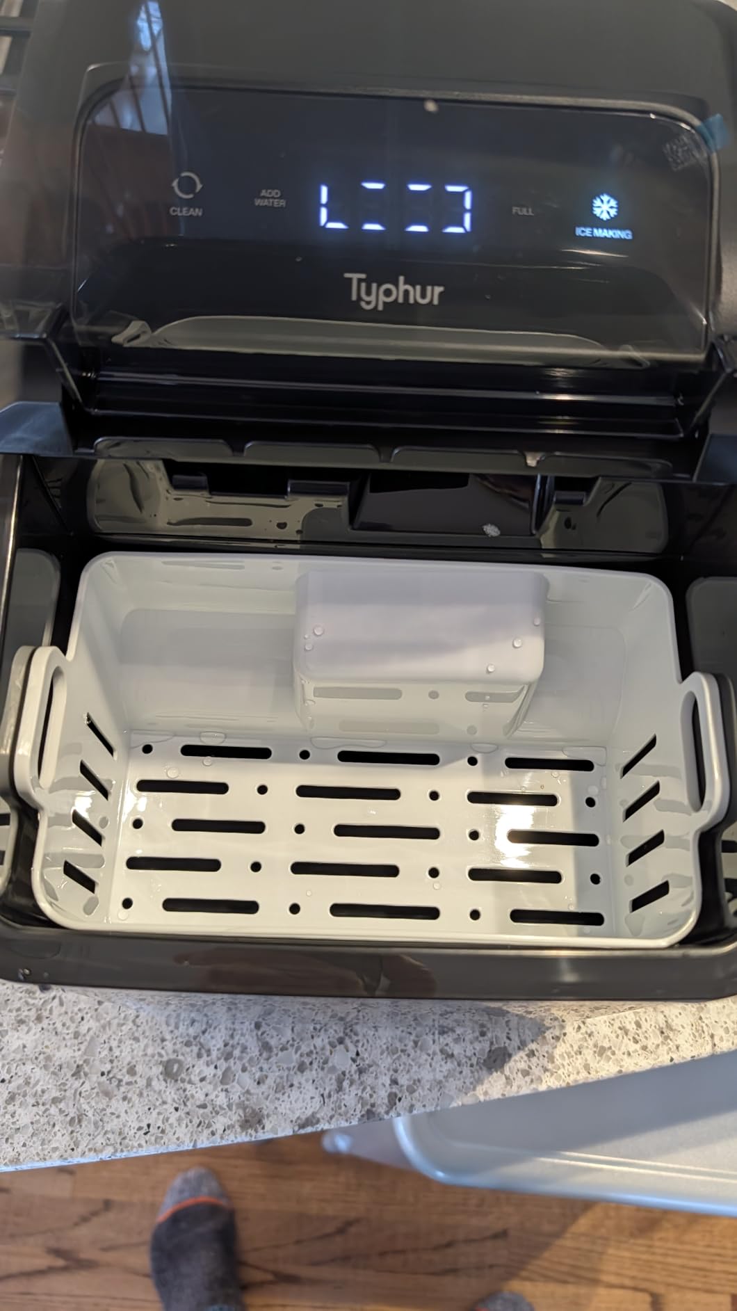 Typhur Fast Nugget Ice Maker Countertop with Self-Cleaning Pump, 35lbs/24H Crushed Pebble Ice Machine with Pellet Ice, 8 Packs Cleaner, Dual Ice Scoops for Home, Kitchen, Party, RV, Stainless Steel customer photo 1