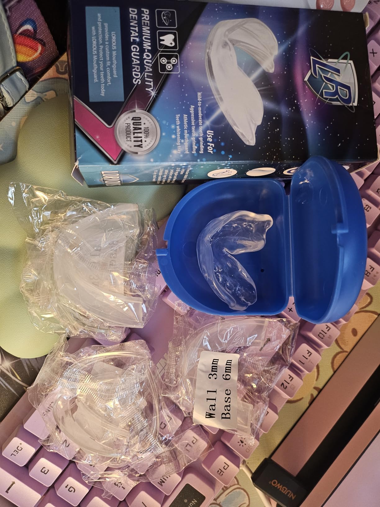 Moldable Mouth Guard for Teeth Grinding and Clenching - 6-Pack Dental Guards in 2 Sizes (4 Regular + 2 Small) - Comfortable Night Guard for Women customer photo 1