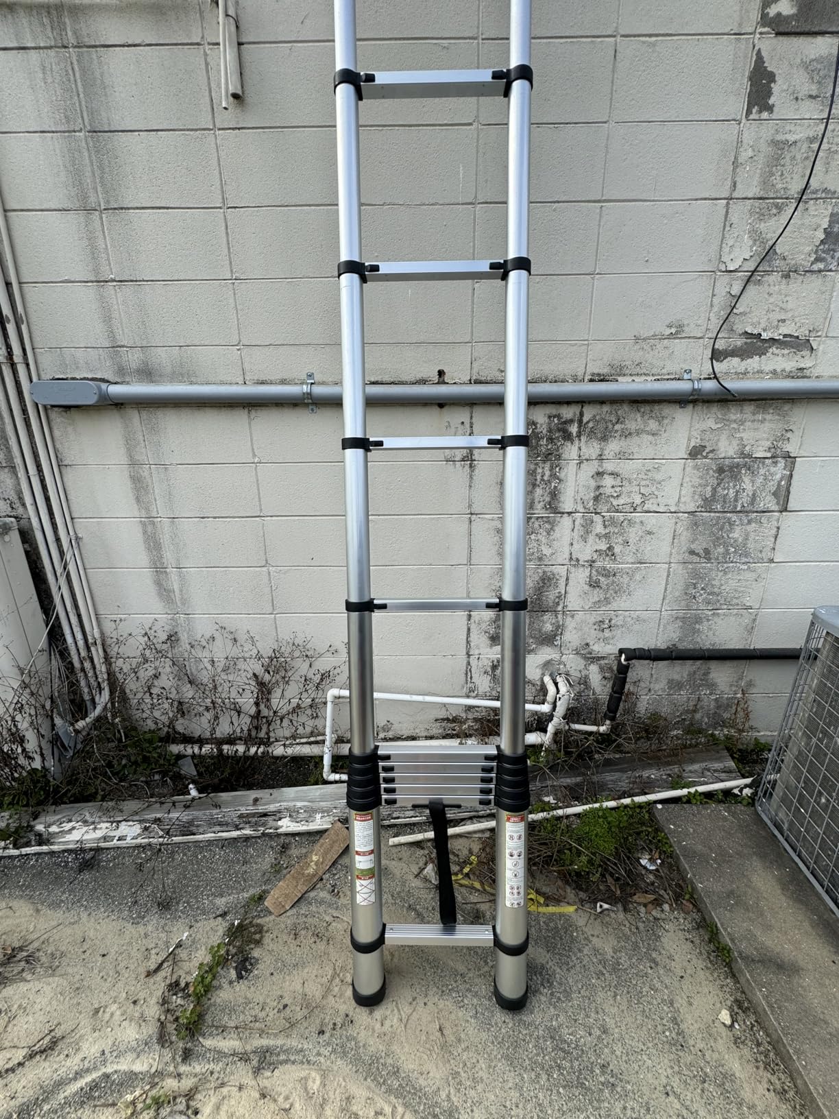 Telescoping Ladder for RV & Attic, 6.5FT Aluminum Extension Ladder with Dual Locking Mechanism, Max Load 330lbs, Compact Foldable Ladder for Roof, Home, Travel Trailer & Multi-Surface Use customer photo 2