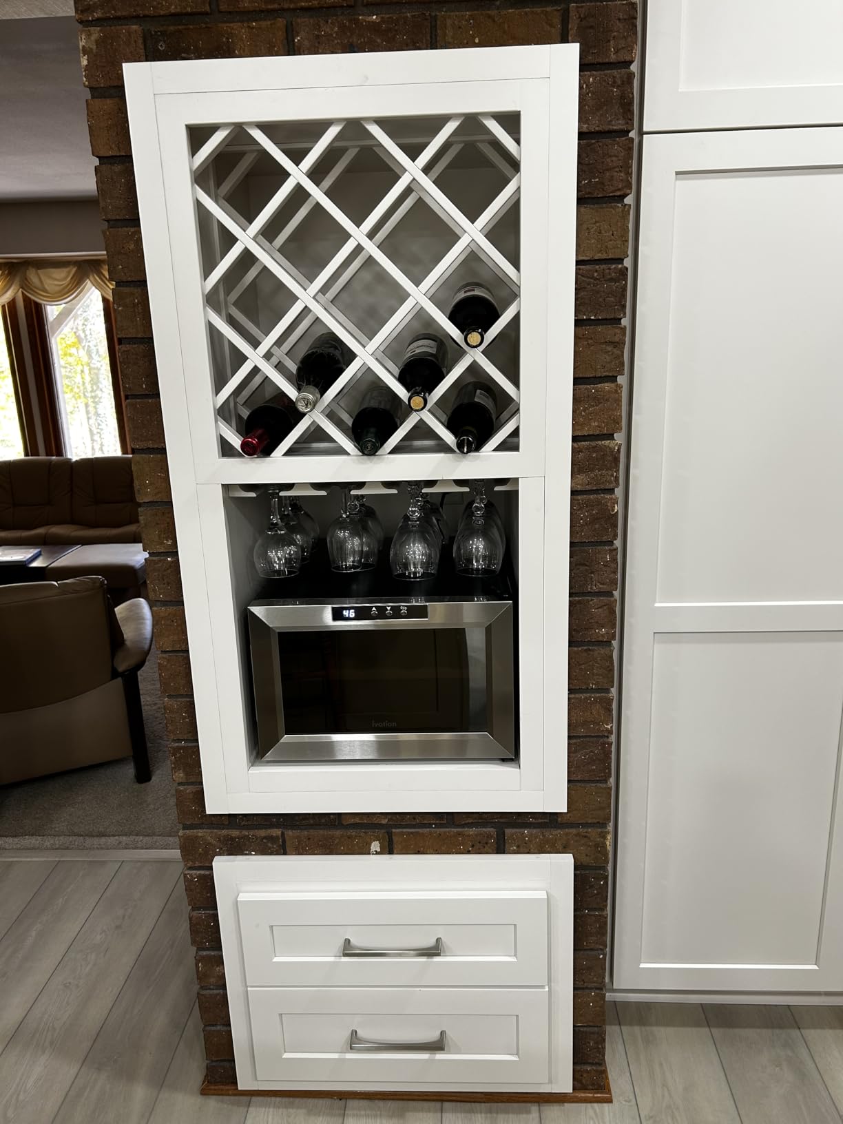 Ivation Premium 8 Bottle Horizontal Thermoelectric Wine Cooler/Chiller Counter Top Red & White Wine Cellar w/Digital Temperature, Freestanding Refrigerator Quiet Operation Fridge customer photo 1