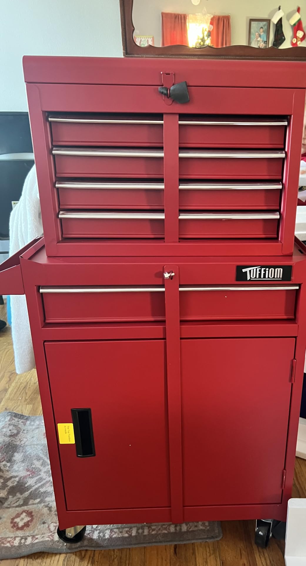 TUFFIOM 8-Drawer Rolling Tool Chest, Wheeled Tool Storage Cabinet w/Detachable Top, Drawers & Side Hooks, Mechanic Tool Organizer Box for Garage Warehouse Repair Shop customer photo 1