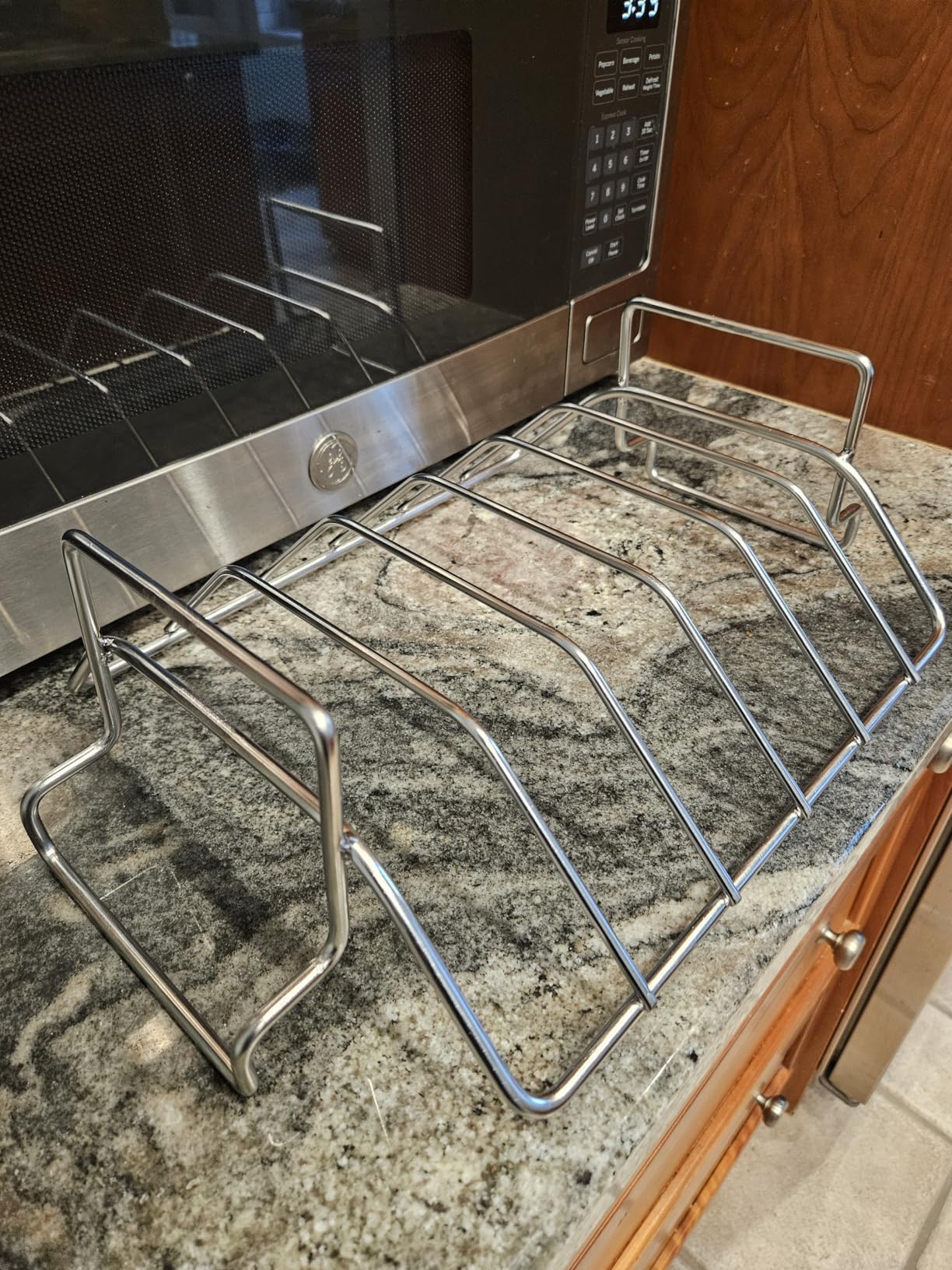 Burly grill Rib Rack for Big Green Egg, Stainless Steel BBQ Rib Racks for Grilling and Smoking Dual-Purpose Turkey Roaster Rack for Pit Boss, BGE and Kamado Joe, Holds Up to 4 Racks of Ribs customer photo 2